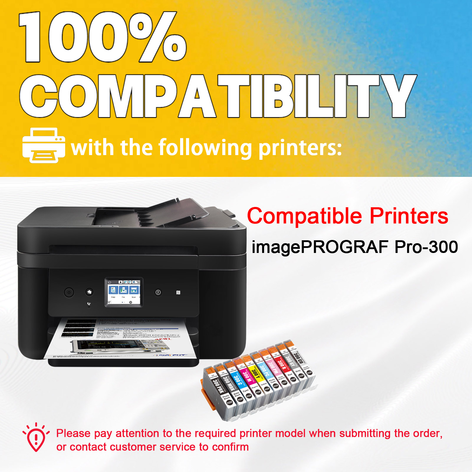 For Canon PFI-300 Ink Cartridge Work For Canon ImagePROGRAF Pro 300 Printer