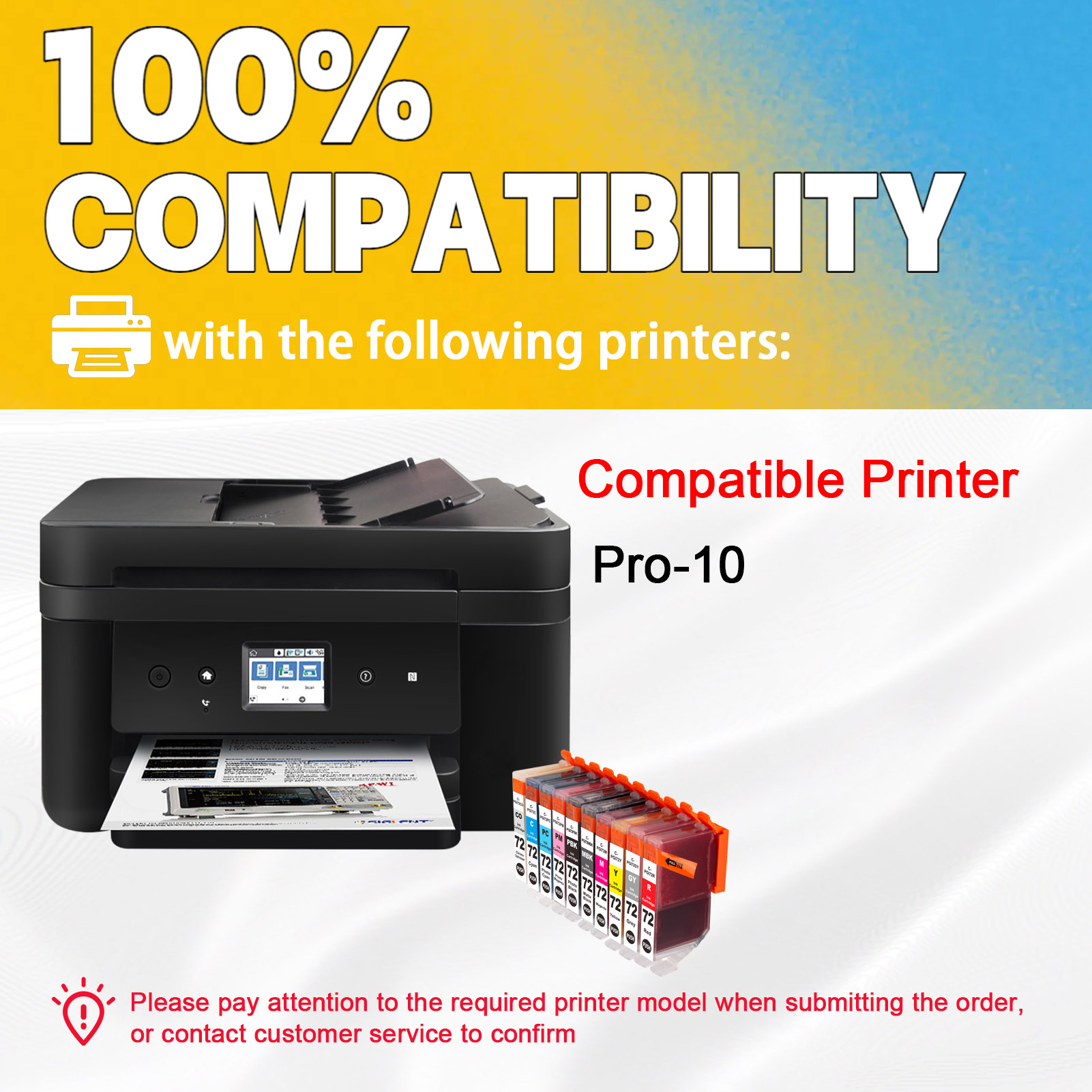 For Canon PGI-72 Ink Cartridge Work For Canon Pixma Pro-10 Printer