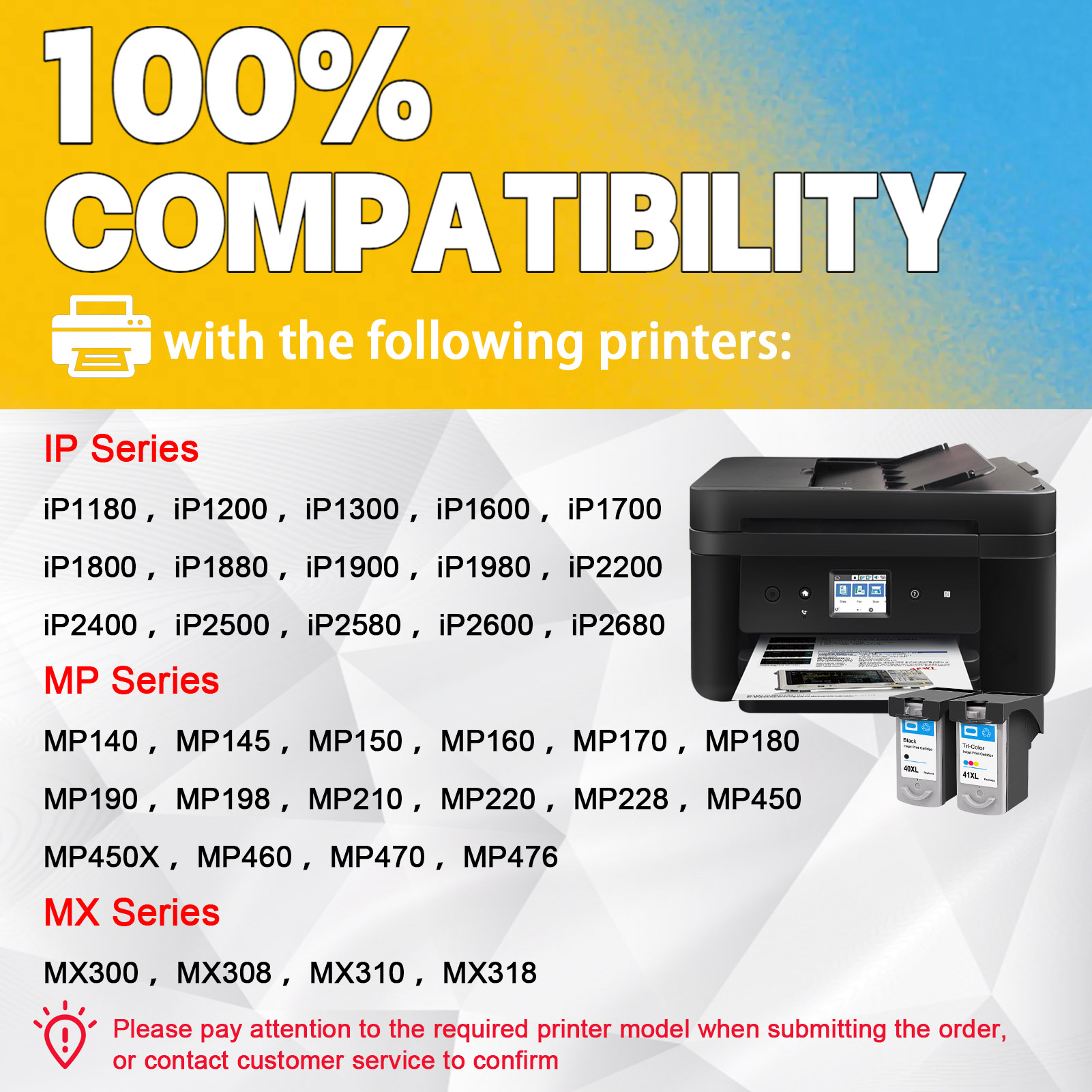 For Canon PG-40XL CL-41XL Ink Cartridge Work For Canon Pixma IP1600 IP1700 IP1800 IP2600 MP140 MP150 MP151 MP160 MP170 MP180 Printers-PrintsBoost