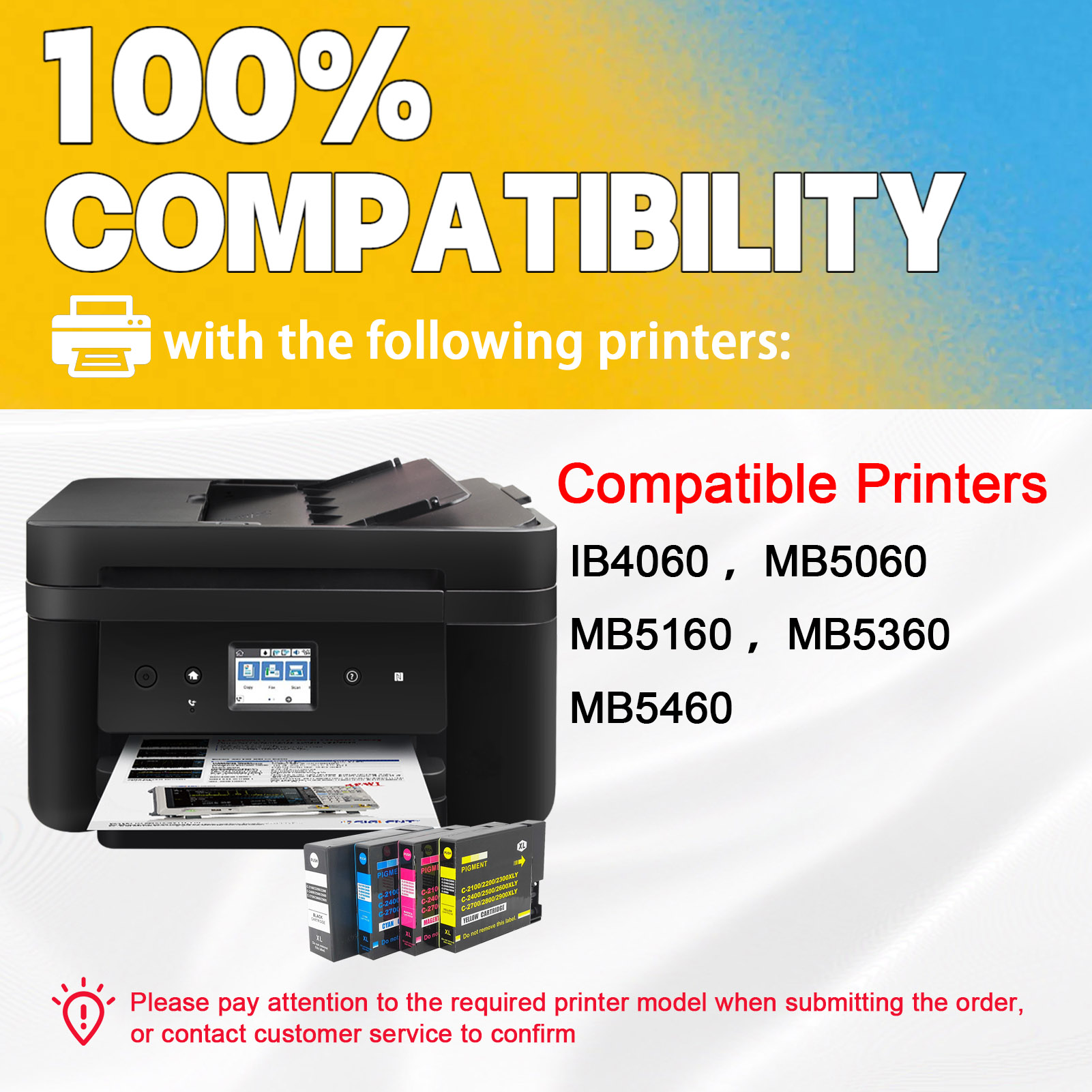For Canon PGI-2100XL Ink Cartridge Work For Canon MAXIFY IB4060 MB5060 MB5160 MB5360 MB5460 Printers