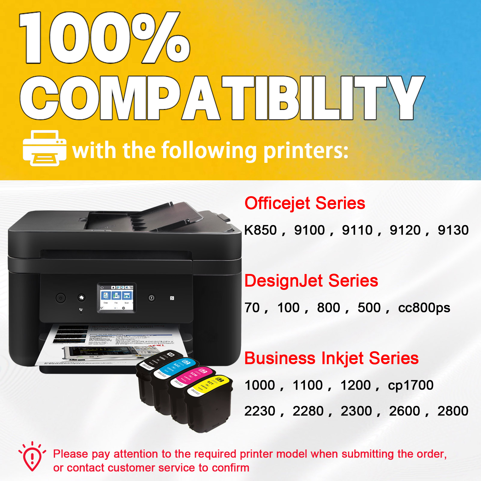 For HP 10XL 82XL Ink Cartridge Work For HP DesignJet 70 100 800 500 Cc800ps OfficeJet Pro K850 9100 9110 9120 Printers-PrintsBoost