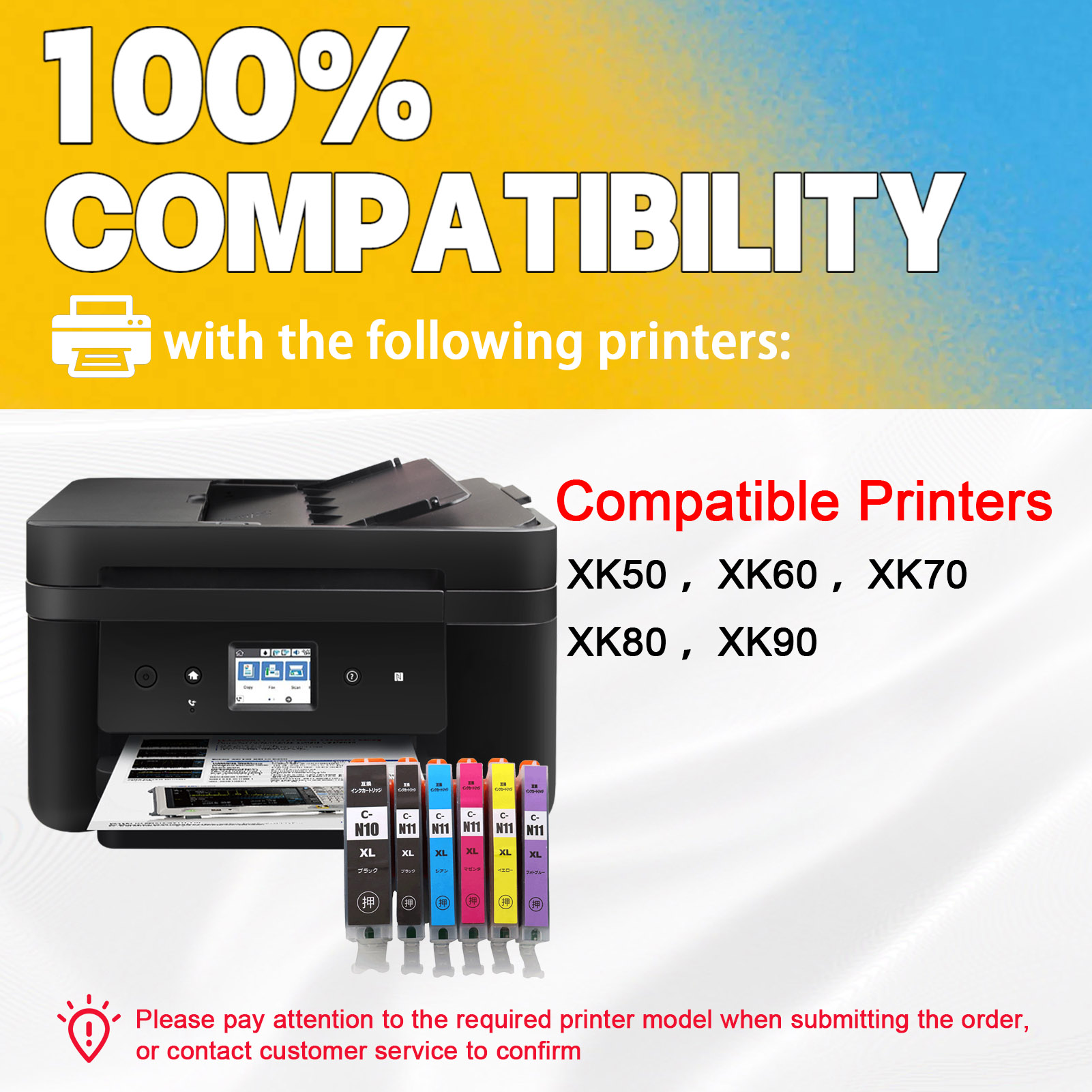 For Canon XKI-N10XL XKI-N11XL Ink Cartridge Work For Canon PIXUS XK50 XK60 XK70 XK80 XK90 Printers