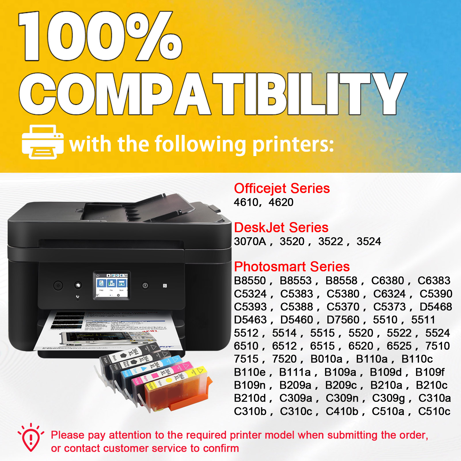 For HP 364XL Ink Cartridge Work For HP Photosmart 5510 5520 6510 6520 7510 7520 Officejet 4610 4620 Deskjet 3520 3522 3524 etc. Printers-PrintsBoost