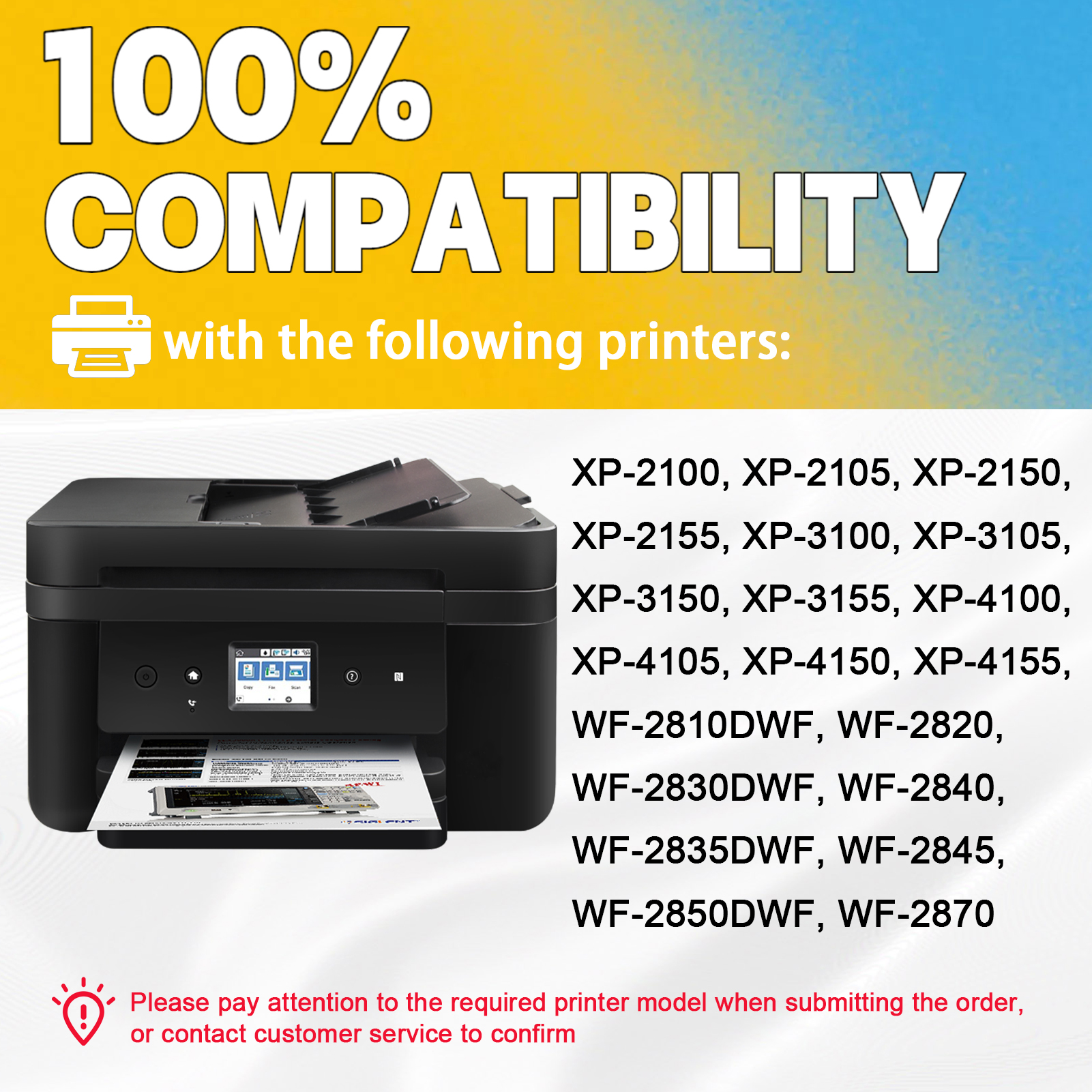 603XL Ink Cartridges Work for Epson XP-2100 XP-2150 XP-3100 XP-3150 XP-4100 WF-2810DWF WF-2820 WF-2830DWF Printers