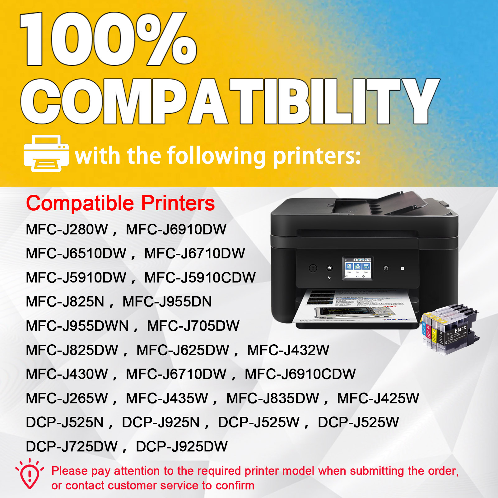 For Brother LC75 LC71 LC77 LC79 Ink Cartridge Work For Brother MFC-J280W MFC-J425W MFC-J430W MFC-J435W MFC-J5910DW MFC-J625DW etc. Printers-PrintsBoost