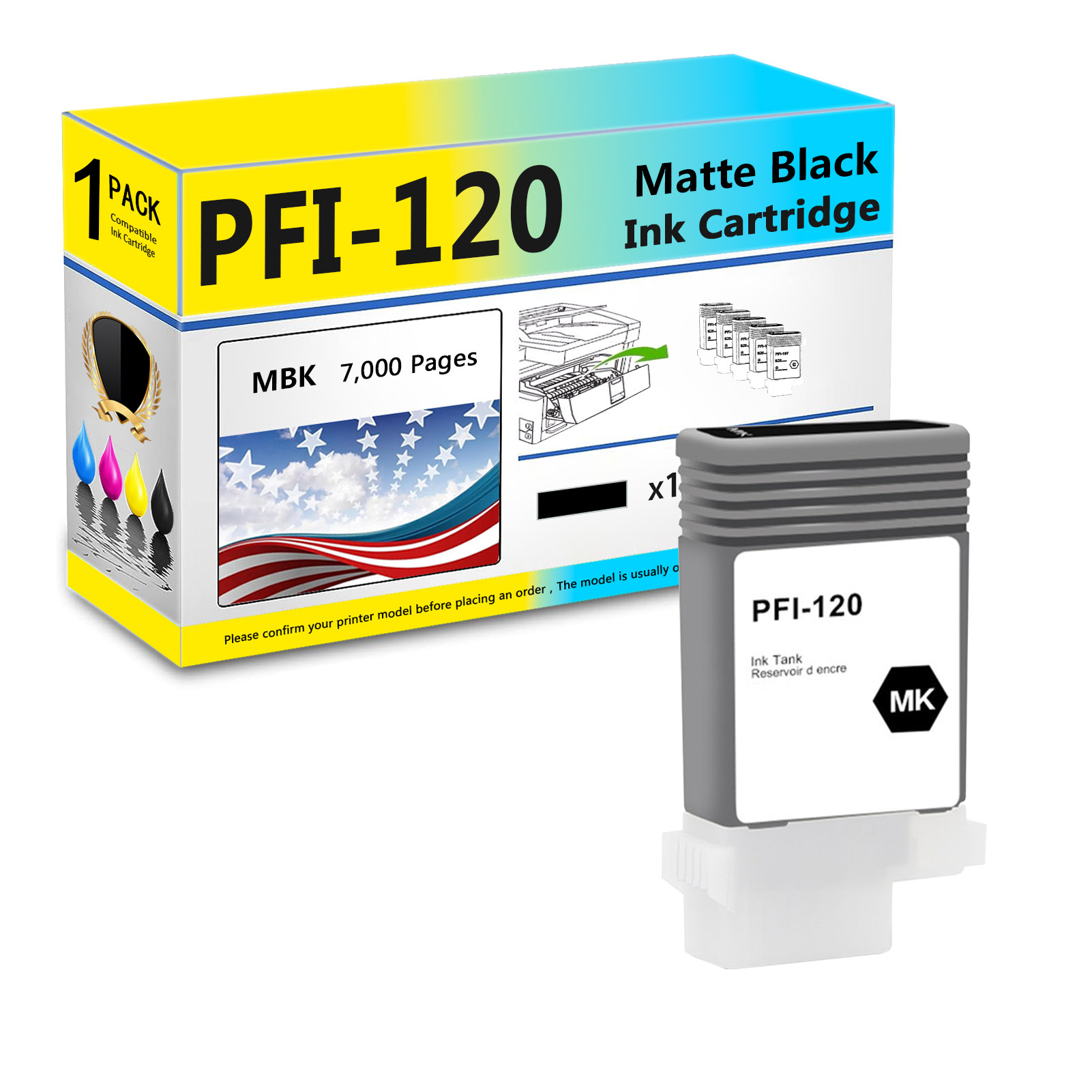 For Canon PFI-120 Ink Cartridge Work For Canon ImagePROGRAF TM-200 TM-205 TM-300 TM-305 Printers