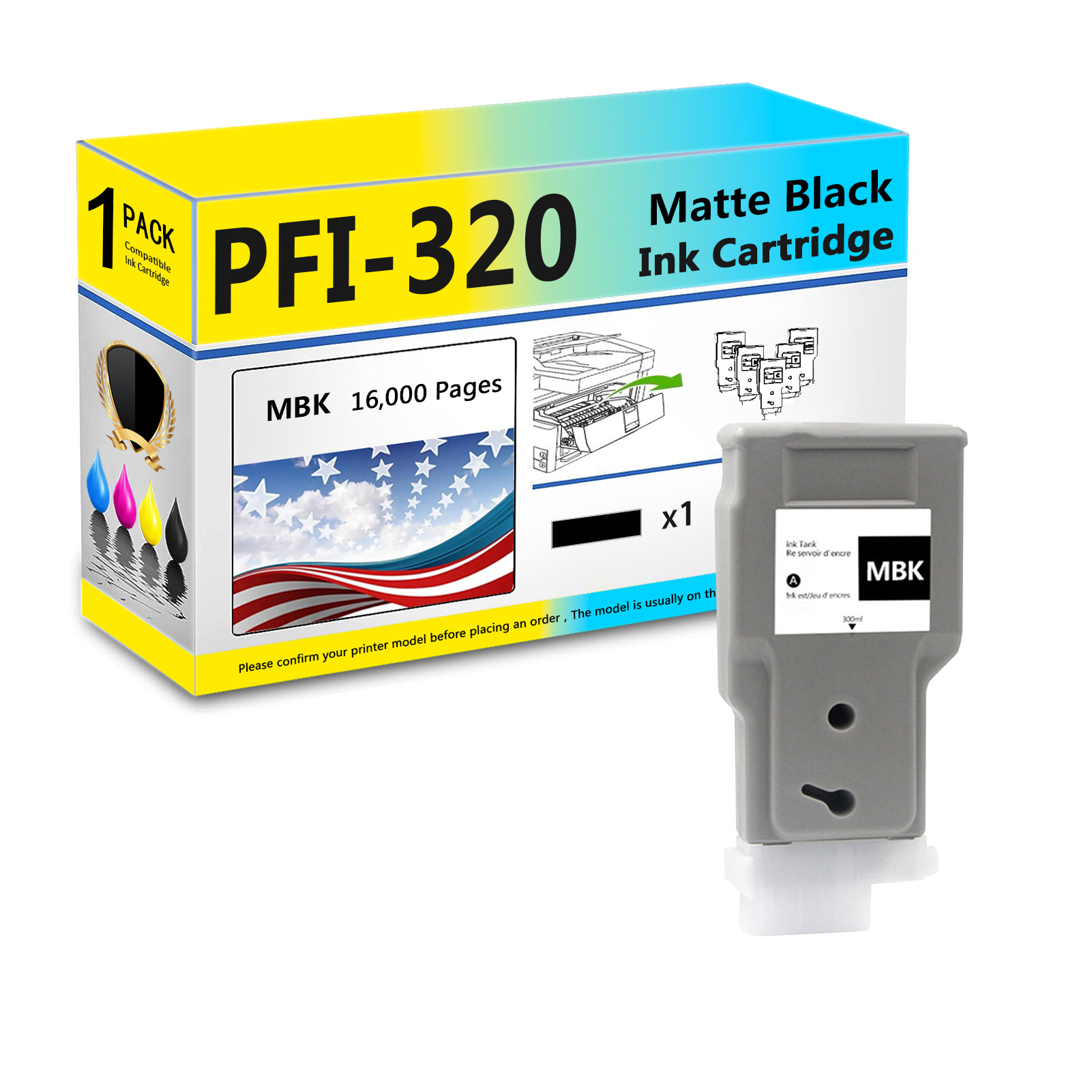 For Canon PFI-320 Ink Cartridge Work For Canon ImagePROGRAF TM-200 TM-205 TM-300 TM-305 Printers