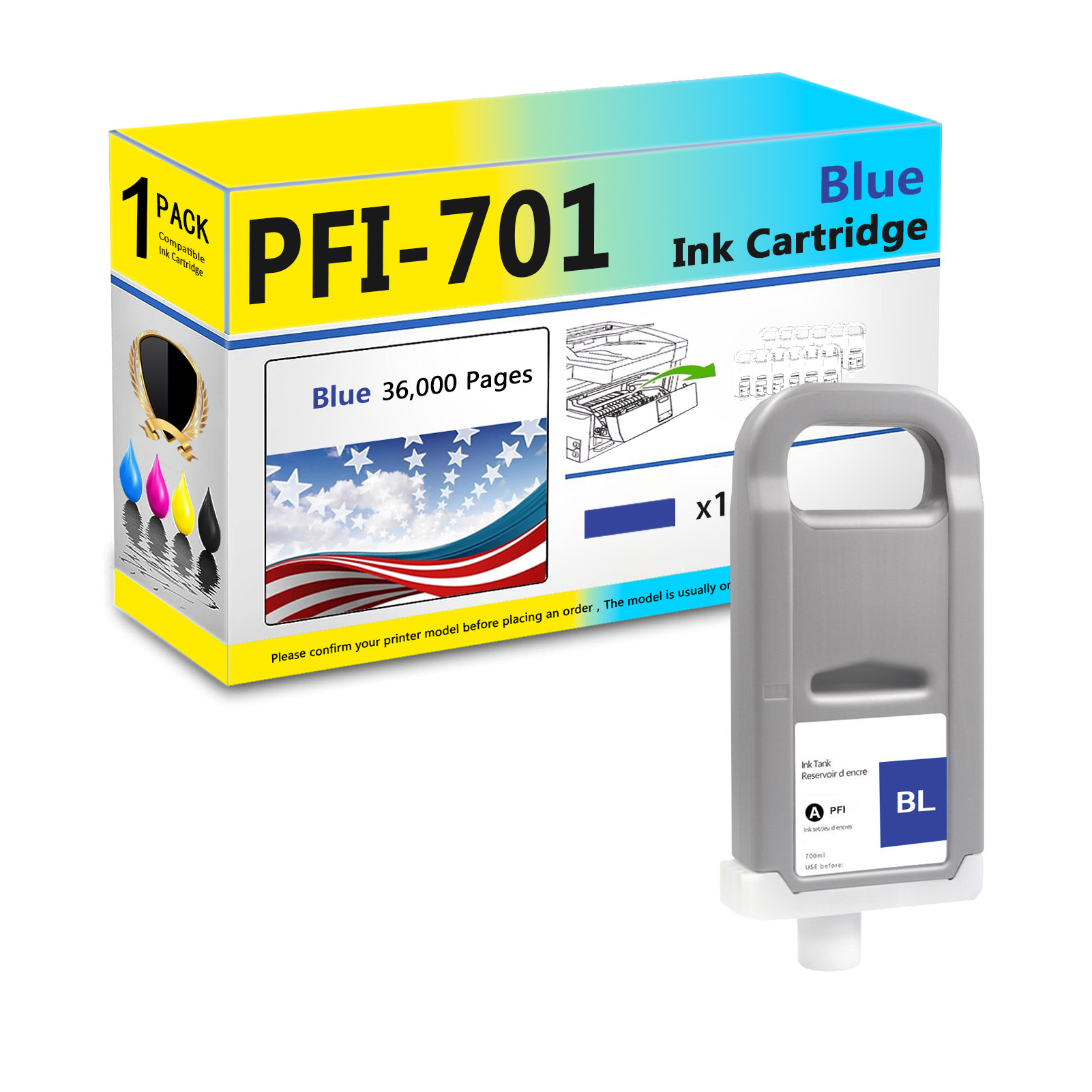 For Canon PFI-701 Ink Cartridge Work For Canon ImagePROGRAF IPF8000 IPF8000S IPF8100 IPF9000 IPF9000s IPF9100 Printers-PrintsBoost