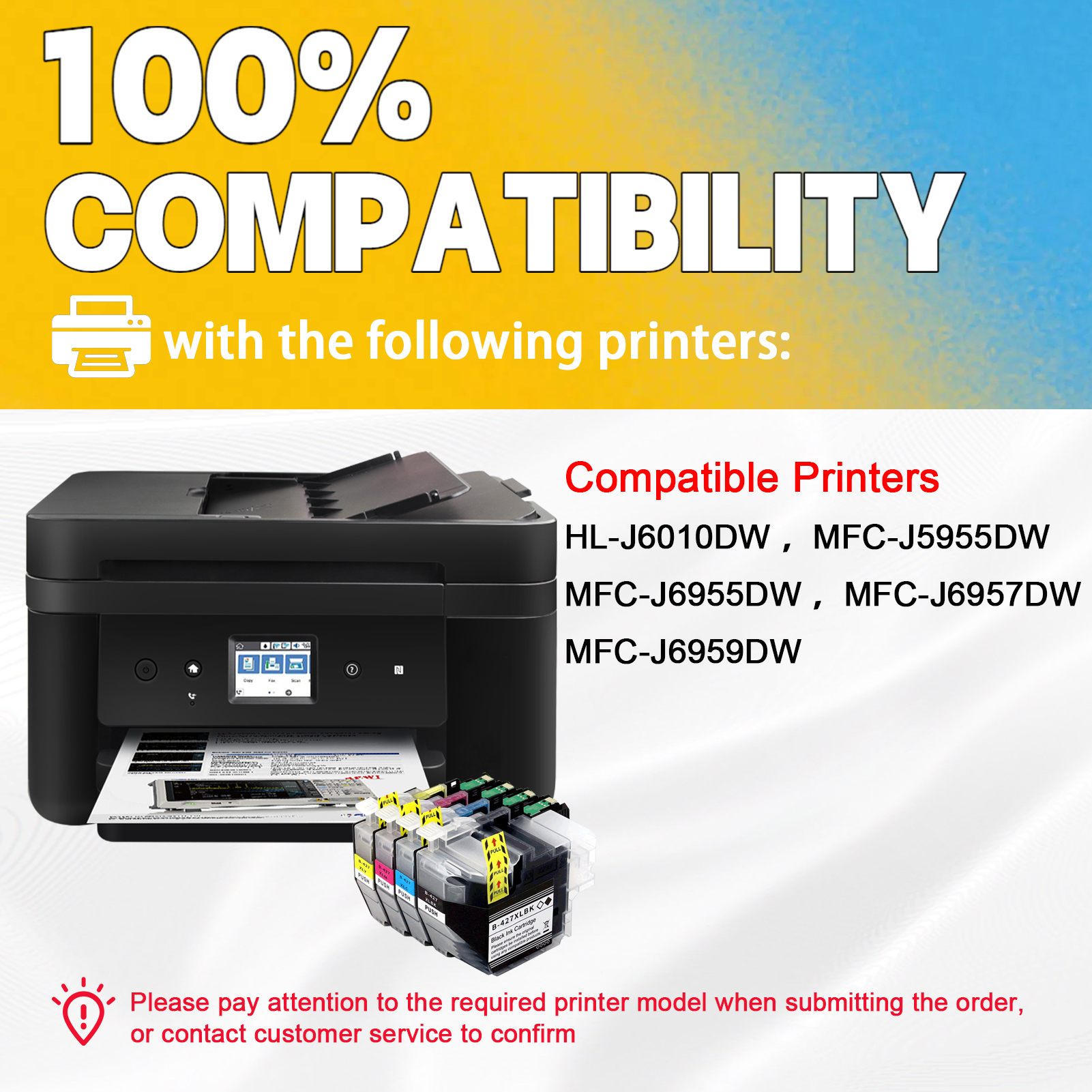 For Brother LC427XL LC427 Ink Cartridge Work For Brother HL-J6010DW MFC-J5955DW MFC-J6955DW MFC-J6957DW MFC-J6959DW Printers-PrintsBoost