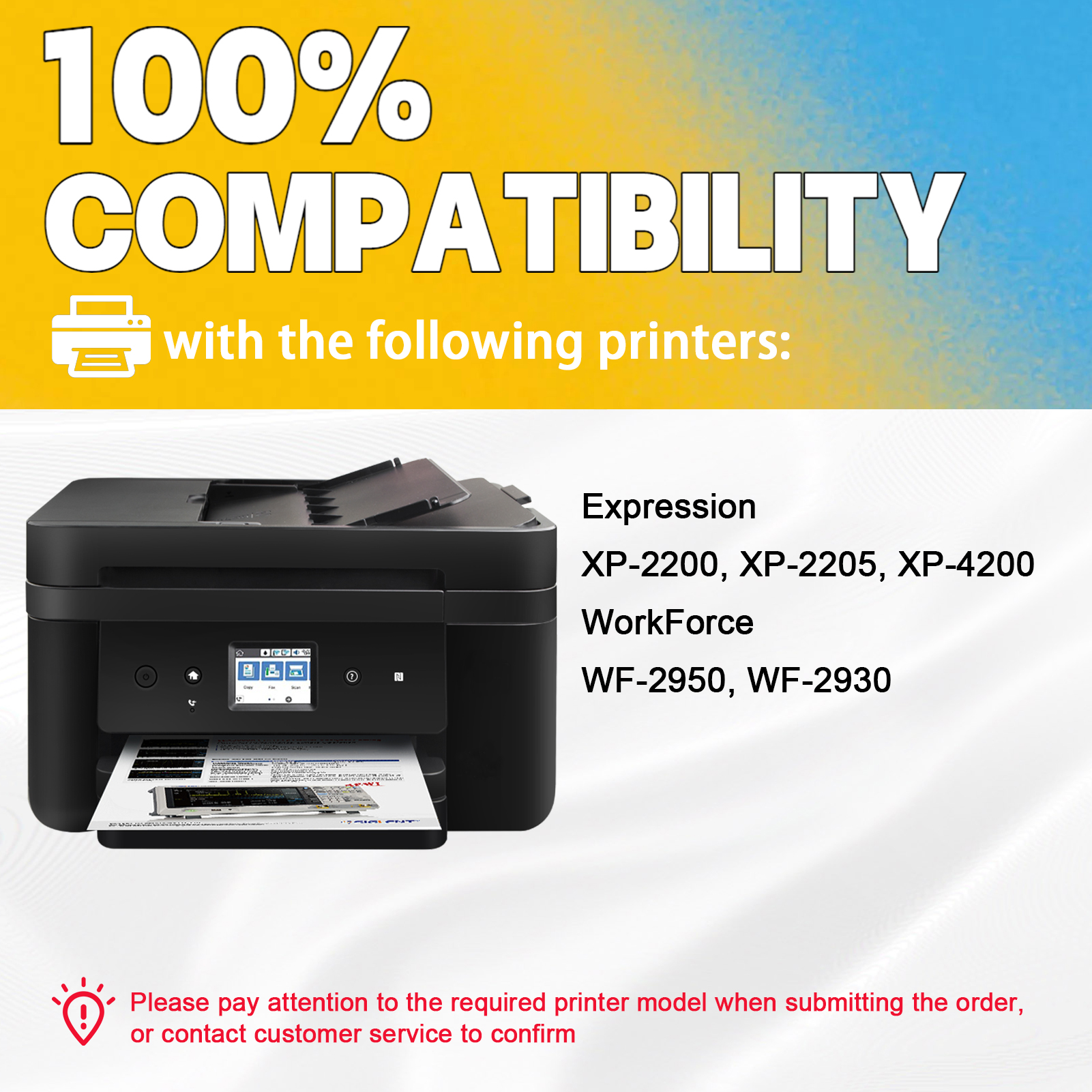 T10J Ink Cartridges Work for Epson Expression XP-2200 XP-2205 XP-4200 WorkForce WF-2950 WF-2930 Printers