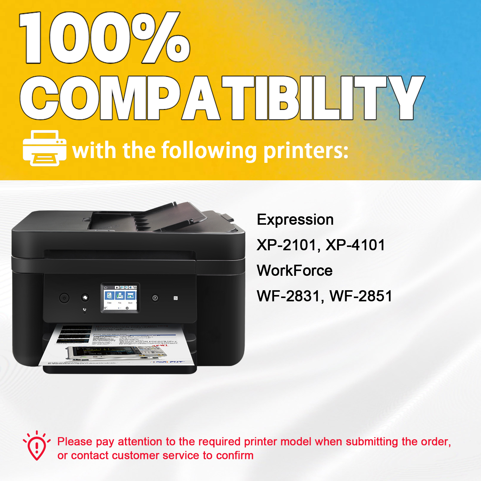 T04E Ink Cartridges Work for Epson Expression XP-2101 XP-4101 WorkForce WF-2831 WF-2851 Printers