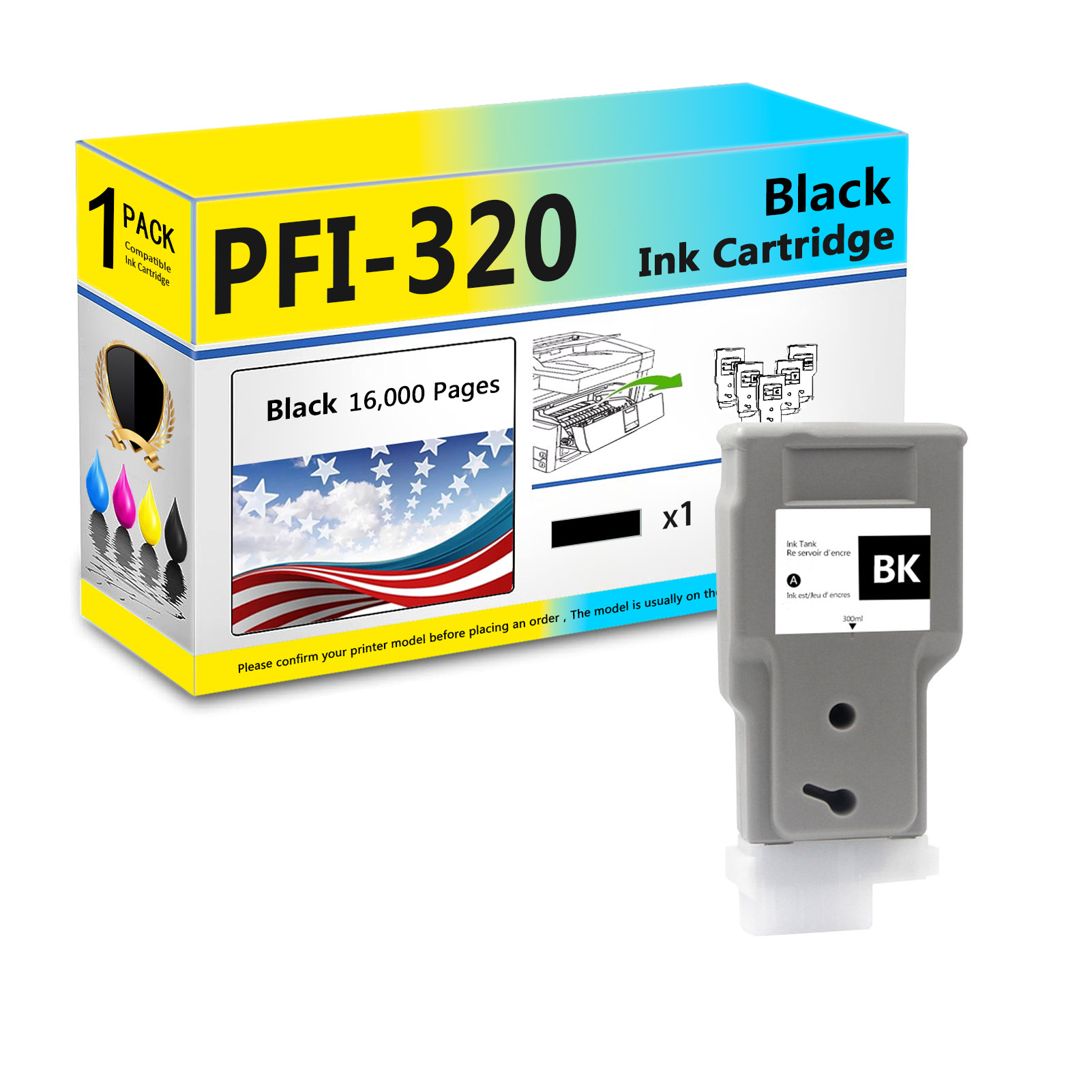 For Canon PFI-320 Ink Cartridge Work For Canon ImagePROGRAF TM-200 TM-205 TM-300 TM-305 Printers