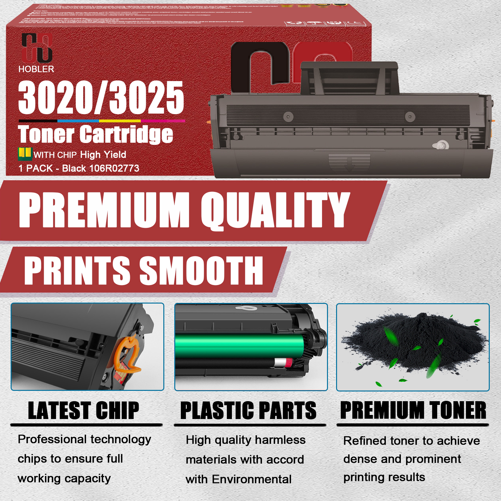 For Xerox 106R02773 Toner Cartridge Work for Xerox Phaser 3020 WorkCentre 3025 Printers