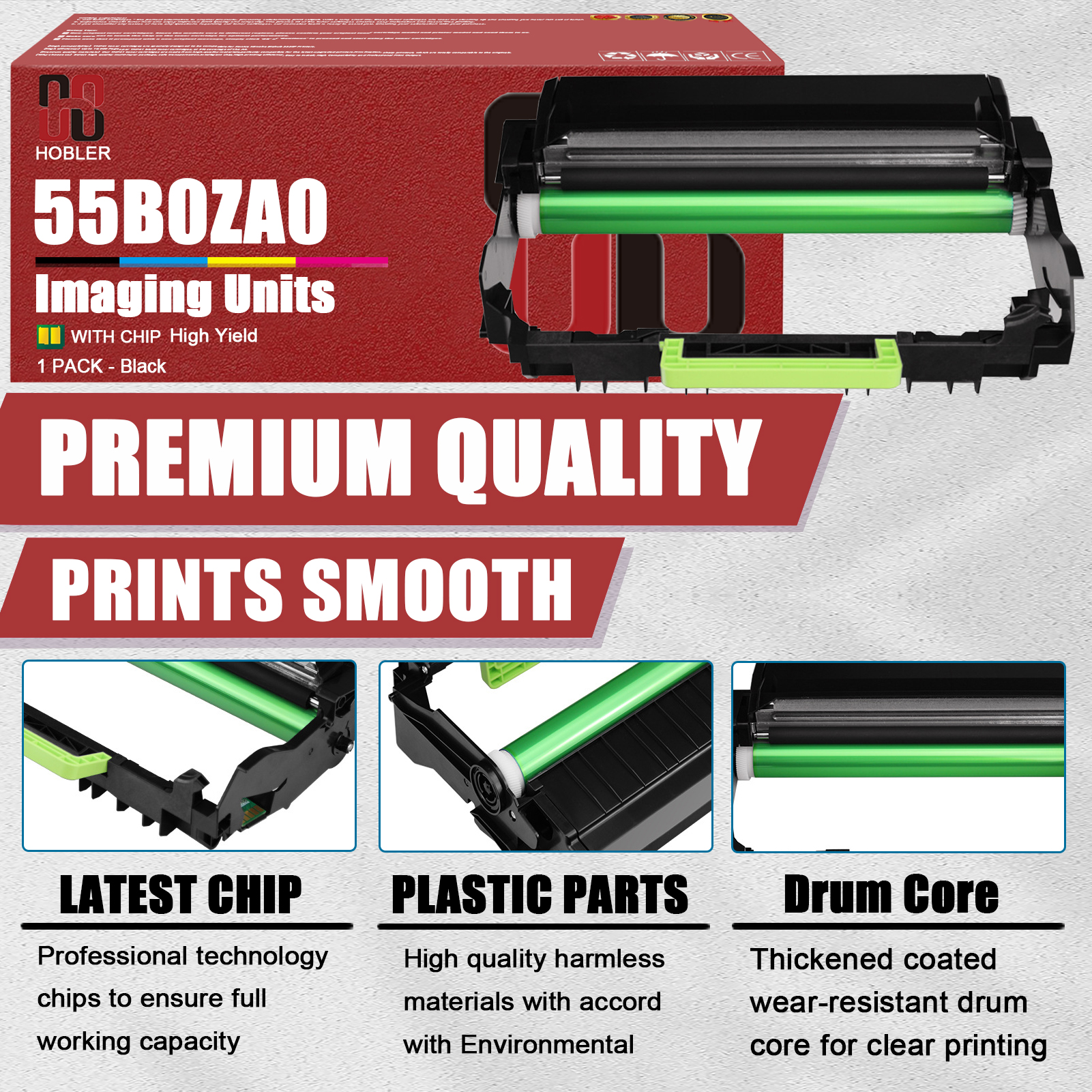 For Lexmark 55B0ZA0 Black Imaging Drum Unit Work for Lexmark MS331dn MX331adn MS431dn MX431adn B3340dw B3442dw MB3442adw MB3442i Printers-PrintsBoost