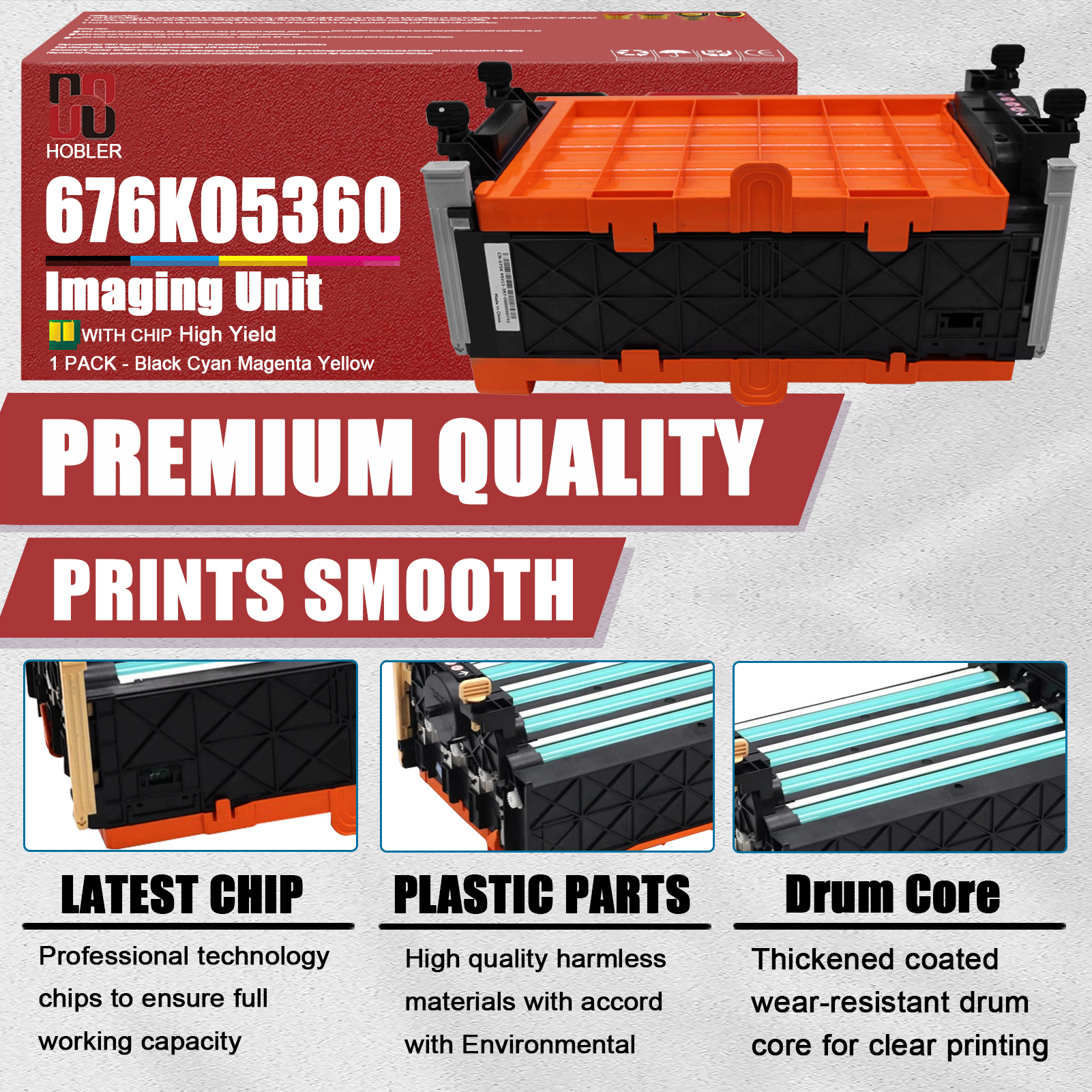 For Xerox 676K05360 Imaging Drum Unit Work for Xerox Phaser 6125 6128MFP 6130 6140 6500 6500DN 6500N WorkCentre 6505 6505N 6505DN Printers-PrintsBoost