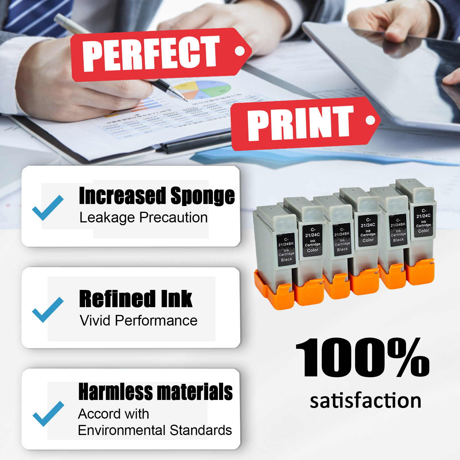For Canon BCI-24 Ink Cartridge Work For Canon I250 I320 I350 I450 I470D Multipass F10 F20 MP360 MP370 Pixma IP1000 IP1500 Printers-PrintsBoost