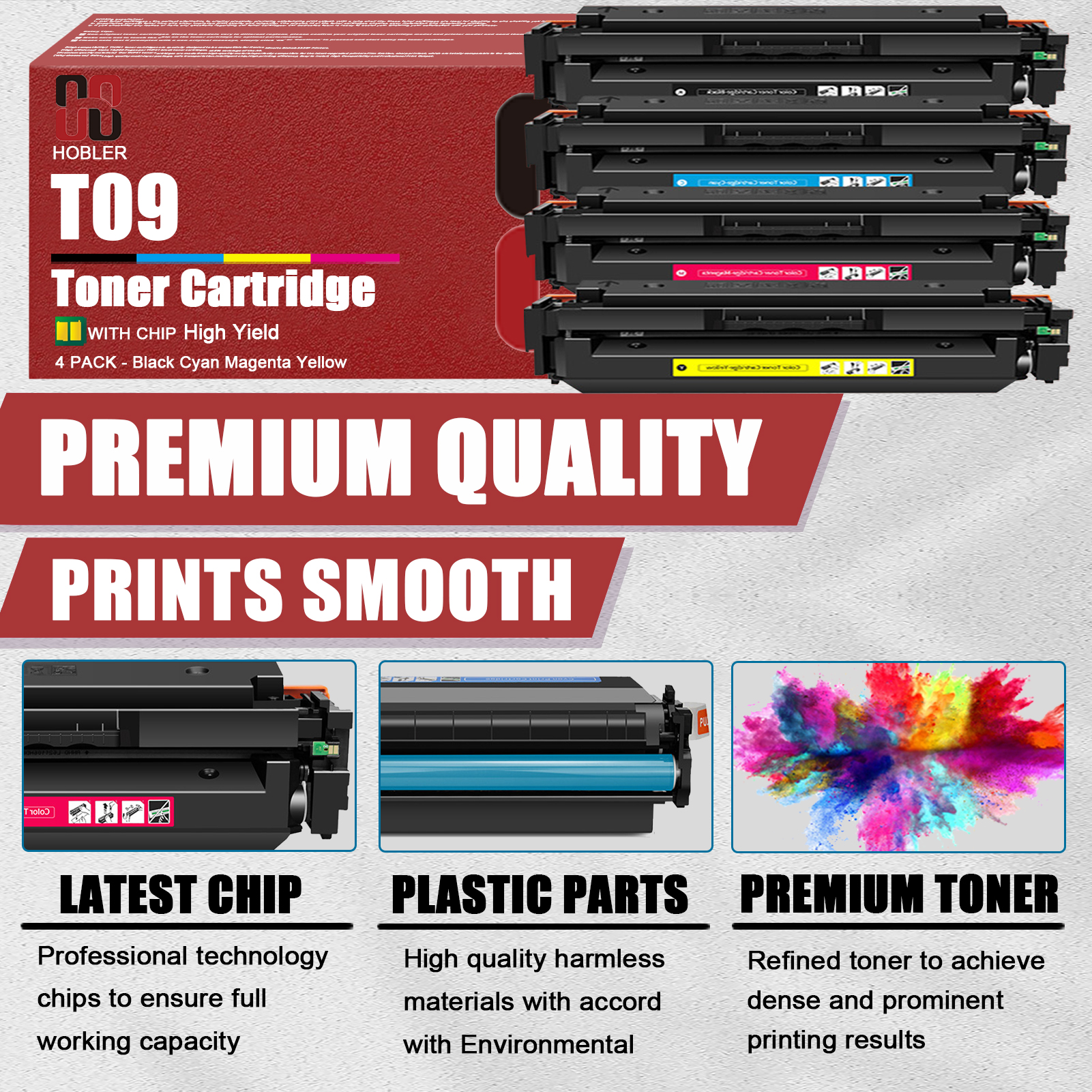 For Canon T09 T09K T09C T09M T09Y Toner Cartridge Work for Canon ImageCLASS X LBP1127C MF1127C Printers-PrintsBoost