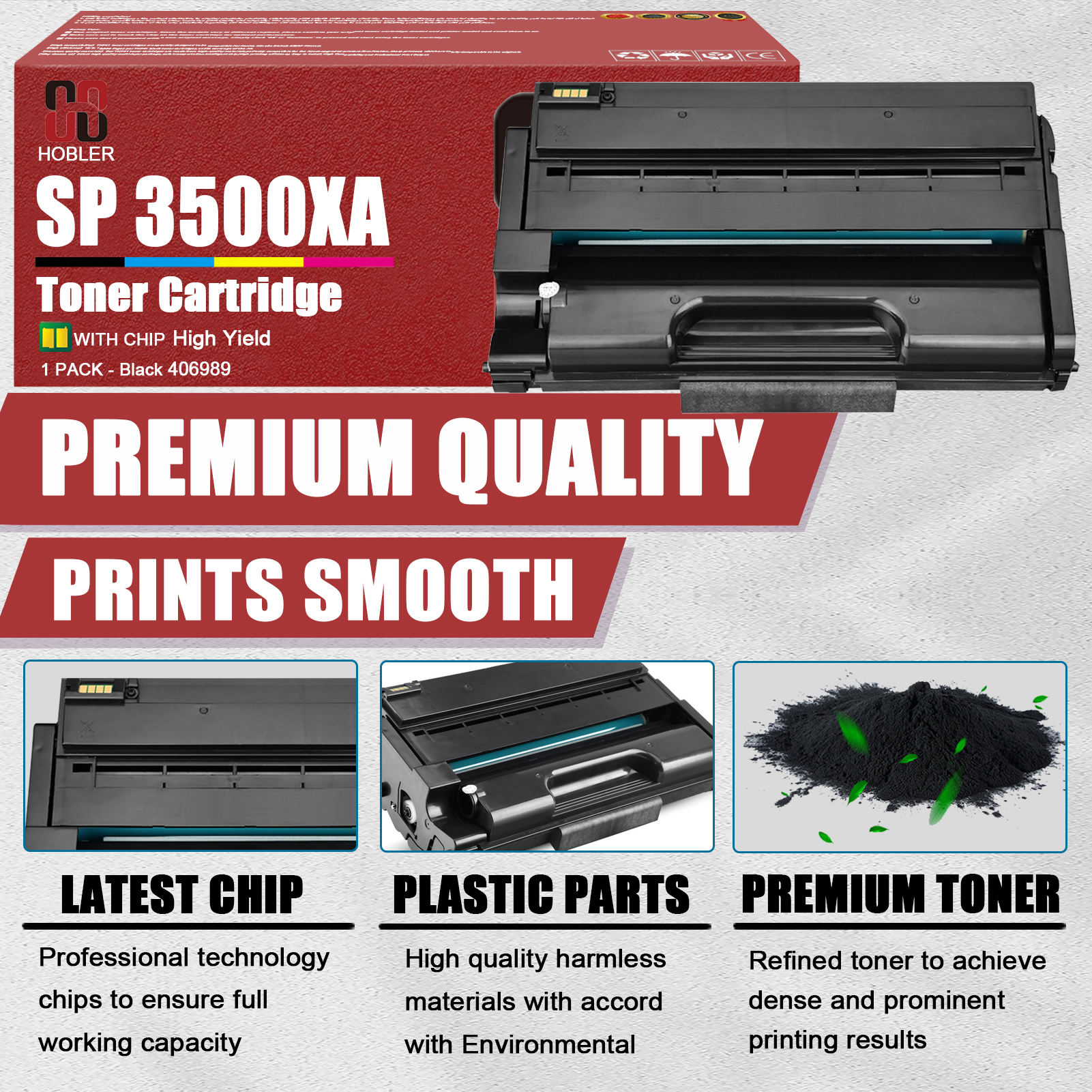 For Ricoh SP 3500XA 406989 Toner Cartridge Work For Ricoh SP3500N SP3500SF SP3510DN SP3510SF Printers-PrintsBoost