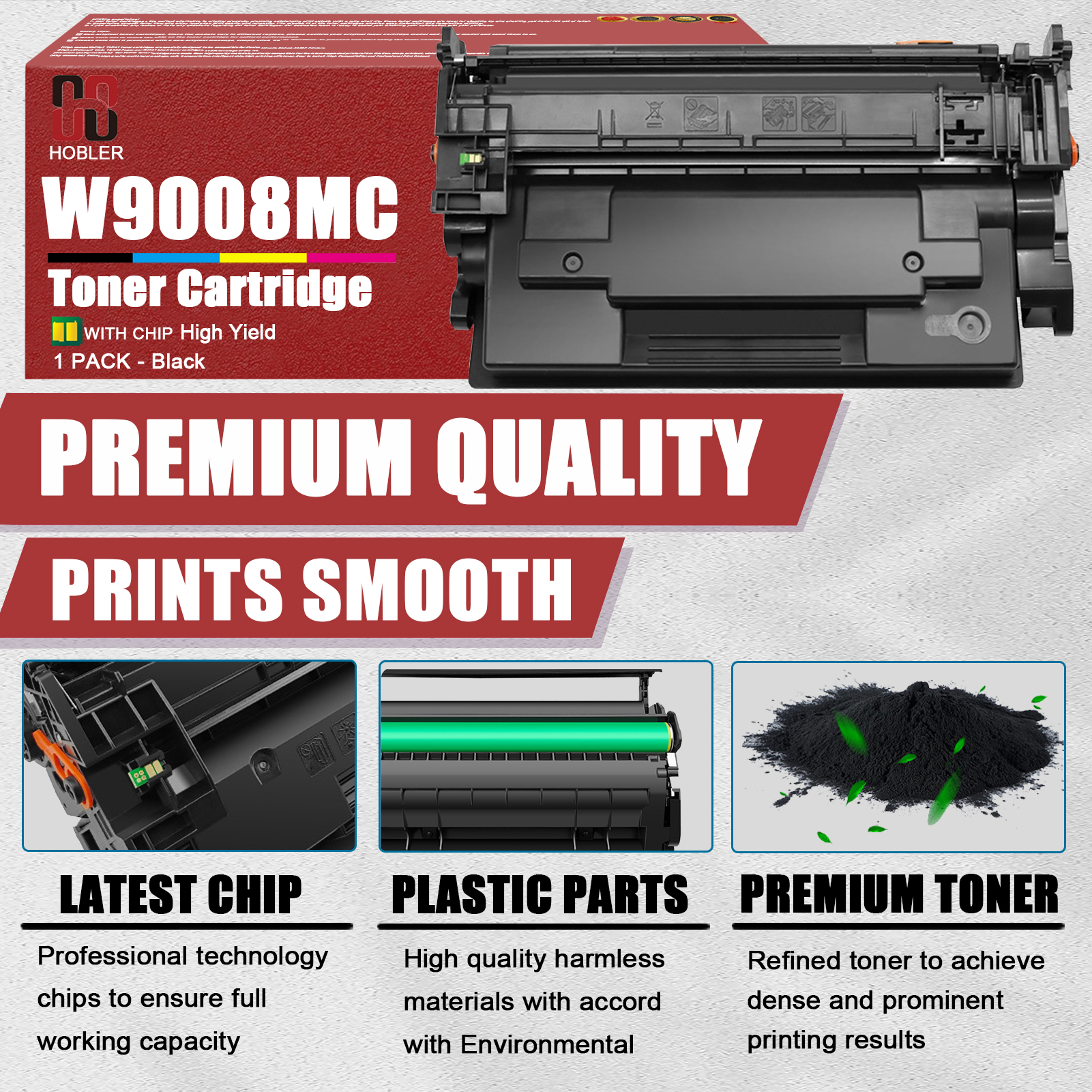 For HP W9008MC Toner Cartridge Work for HP LaserJet Managed E50145dn MFP E52645dn Flow MFP E52645c Printers-PrintsBoost