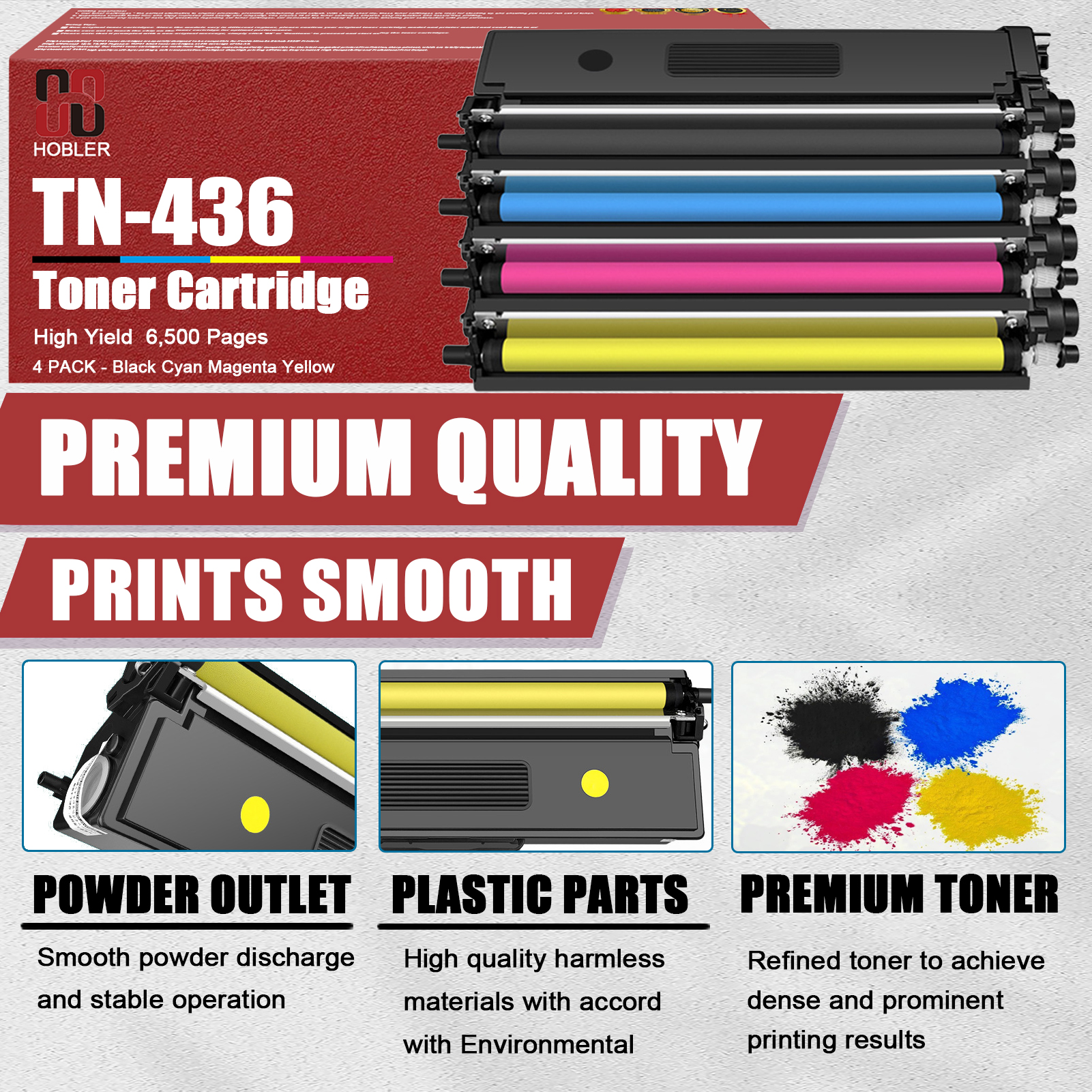 For Brother TN436BK TN436C TN436M TN436Y Toner Cartridge Work for Brother HL-L8260CDW L8360CDW L9310CDW MFC-L8610CDW Printers-PrintsBoost
