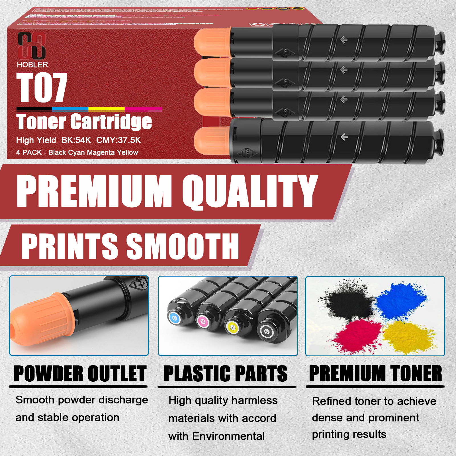 For Canon T07 3641C001AA 3642C001AA 3643C001AA 3644C001AA Toner Cartridge Work for Canon Imagepress Lite C135 C165 C170 Printers-PrintsBoost