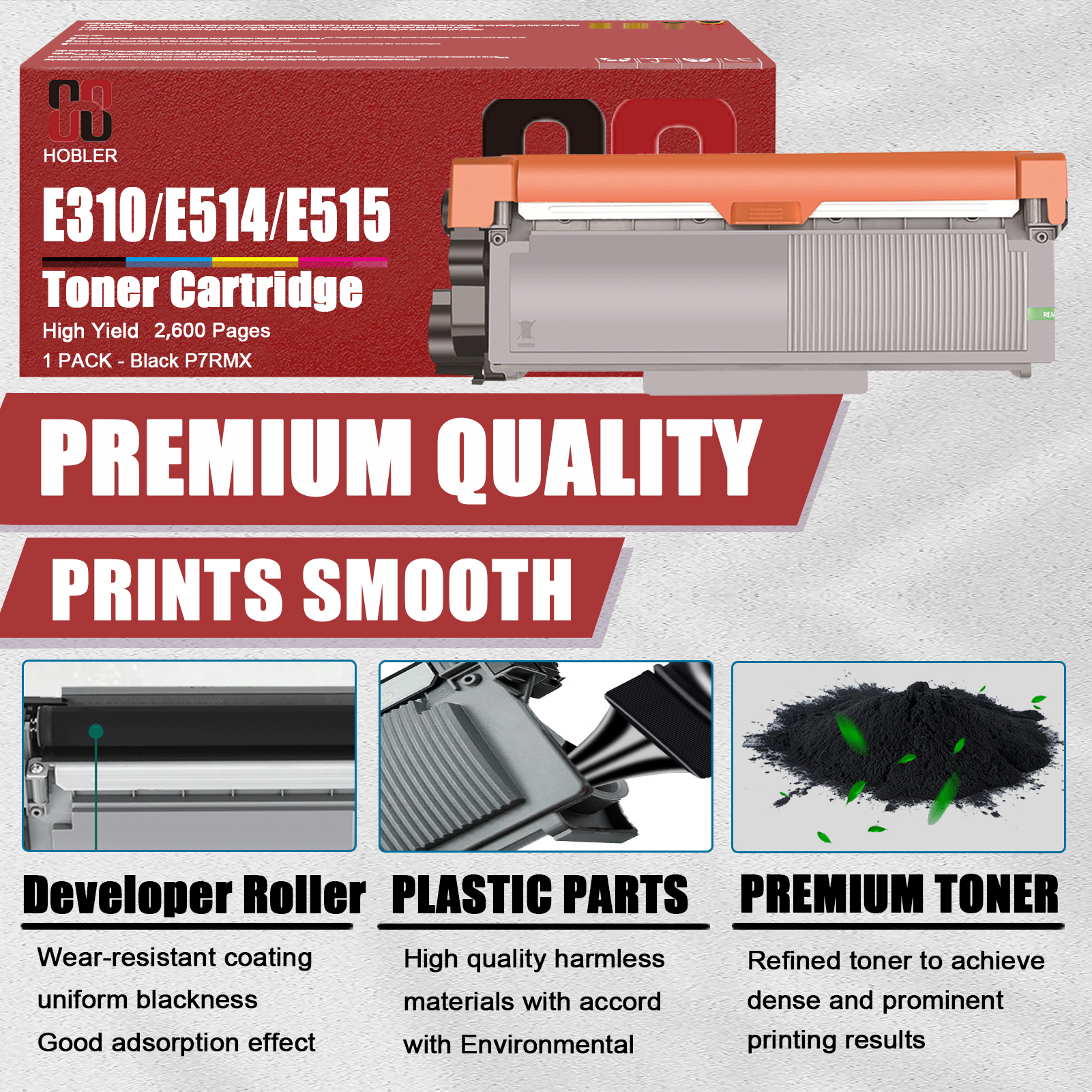 For Dell E310 E514 E515 P7RMX 593-BBKD PVTHG CVXGF 593-BBKC Toner Cartridge Work for Dell E310DW E515DW E514DW E515DN Printers-PrintsBoost