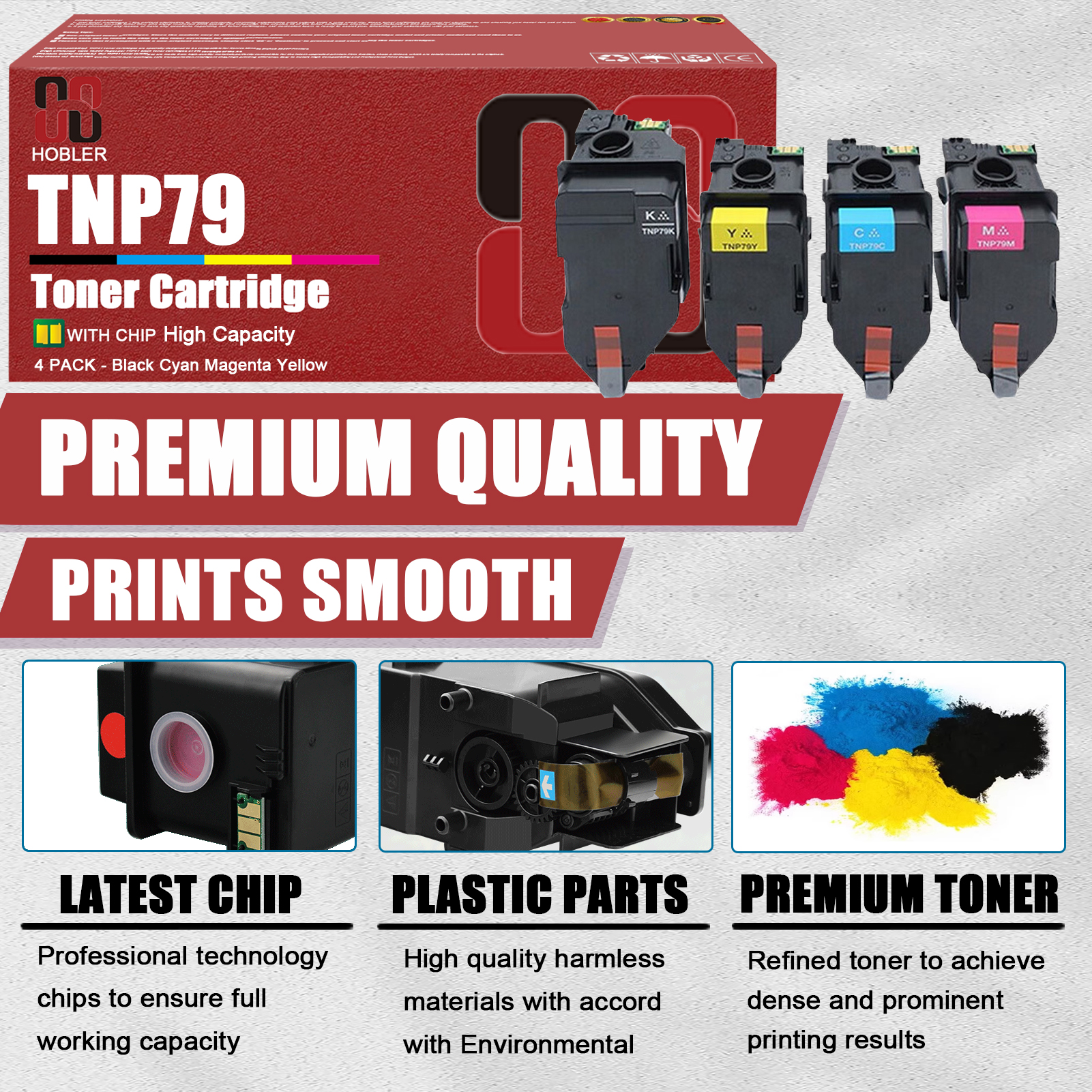 For Konica Minolta TNP79K TNP79C TNP79M TNP79Y AAJW130 AAJW430 AAJW330 AAJW230 Toner Cartridge Work for Bizhub C3350i C4050i Printers-PrintsBoost