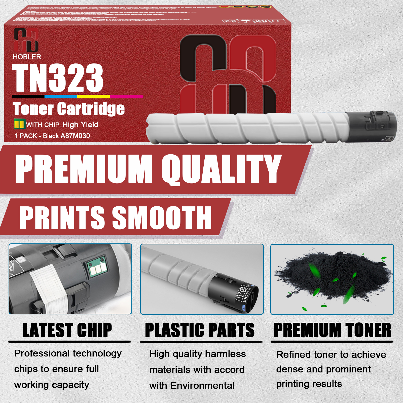 For Konica Minolta TN323K TN-323 A87M030 Toner Cartridge Work for Konica Minolta Bizhub 227 287 367 Printers-PrintsBoost