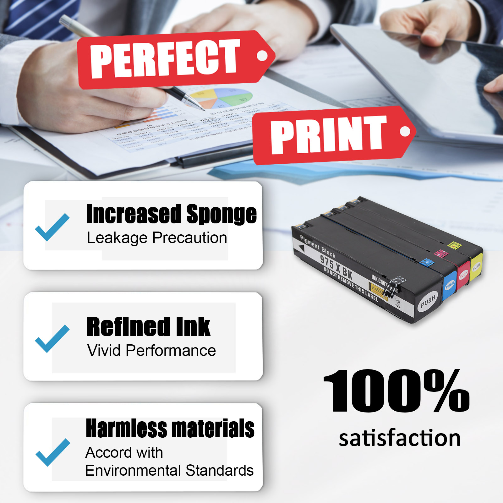 For HP 975X Ink Cartridge Work For HP PageWide 352dw 377dw 377dn 452dw 452dn 477dn 477dw 552dw 577z 577dw P55250dw P57750dw Printers-PrintsBoost