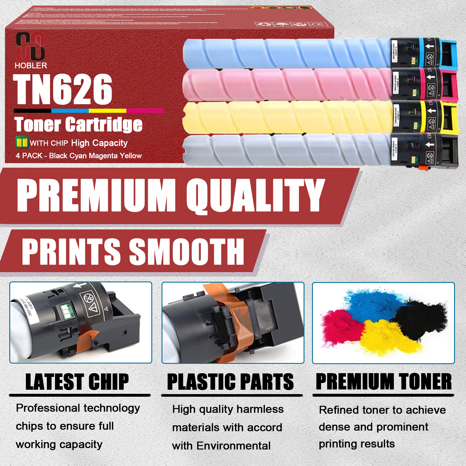For Konica Minolta TN626K TN626C TN626M TN626Y ACV1130 ACV1430 ACV1330 ACV1230 Toner Cartridge Work for Bizhub C450i C550i C650i Printers-PrintsBoost