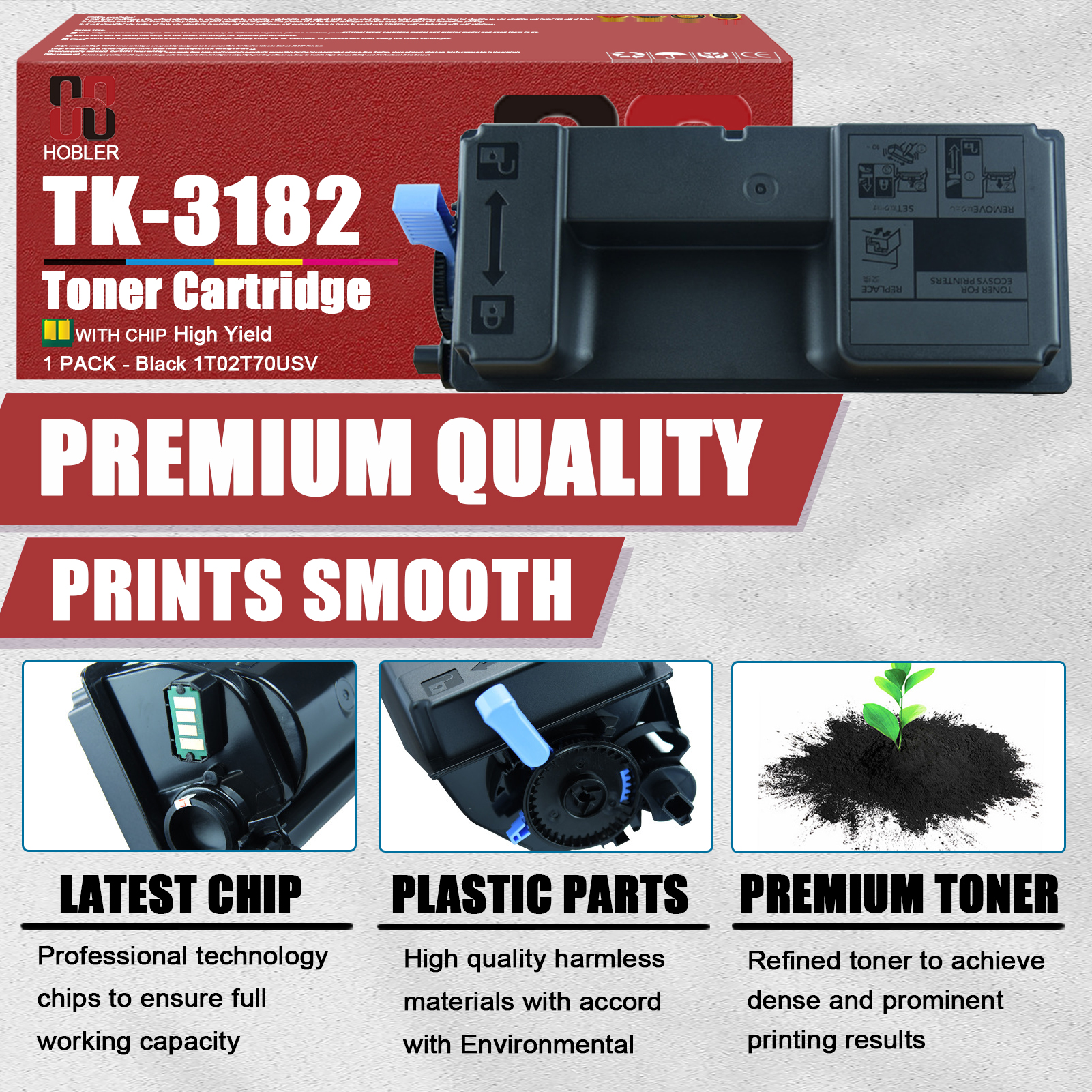 For Kyocera TK-3182 TK-3182K 1T02T70USV Toner Cartridge Work for Kyocera Ecosys P3055dn P3155dn M3655idn Printers-PrintsBoost