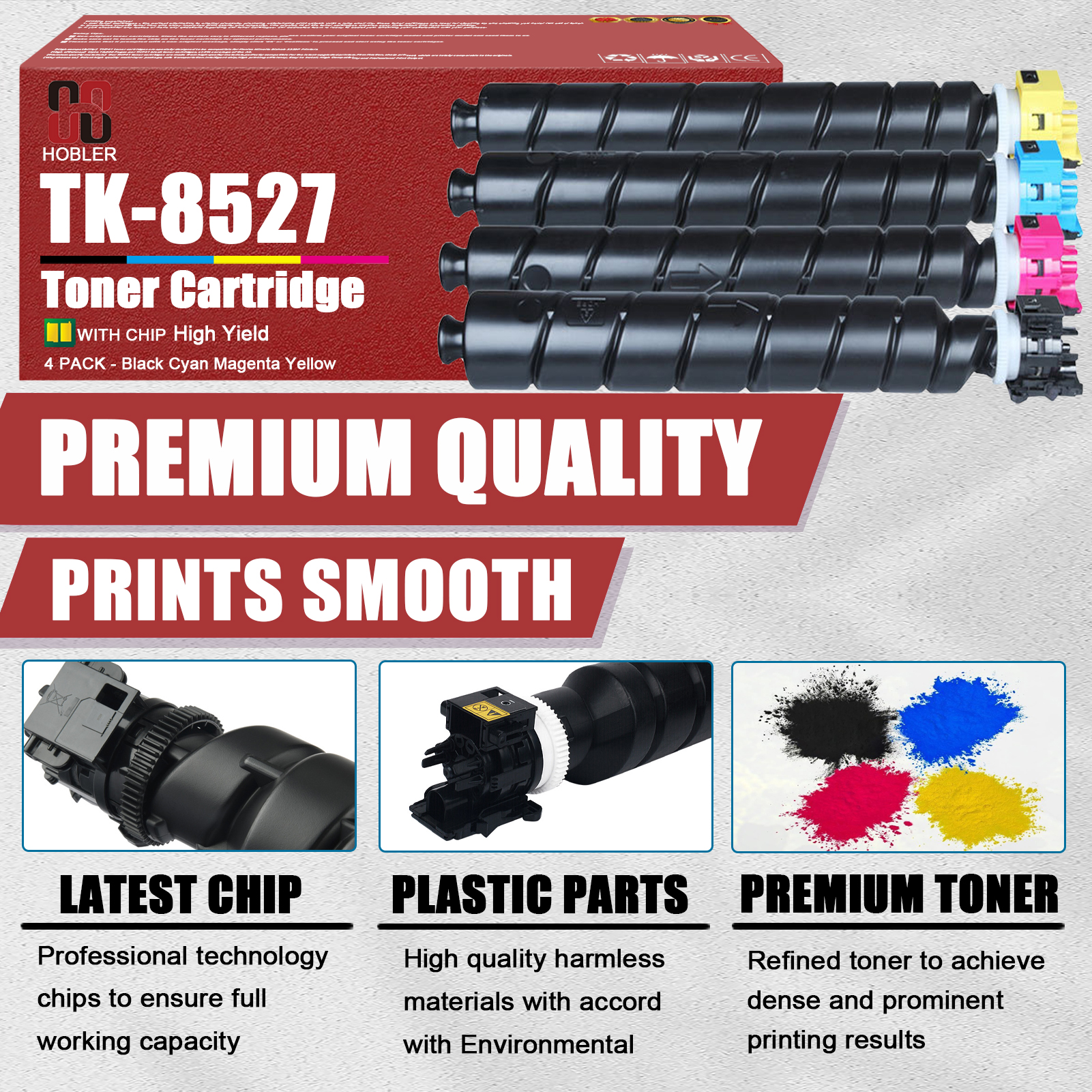 For Kyocera TK-8527 TK-8527K TK-8527C TK-8527M TK-8527Y Toner Cartridge Work for TASKalfa 3552ci 4052ci 3553ci 4053ci Printers-PrintsBoost