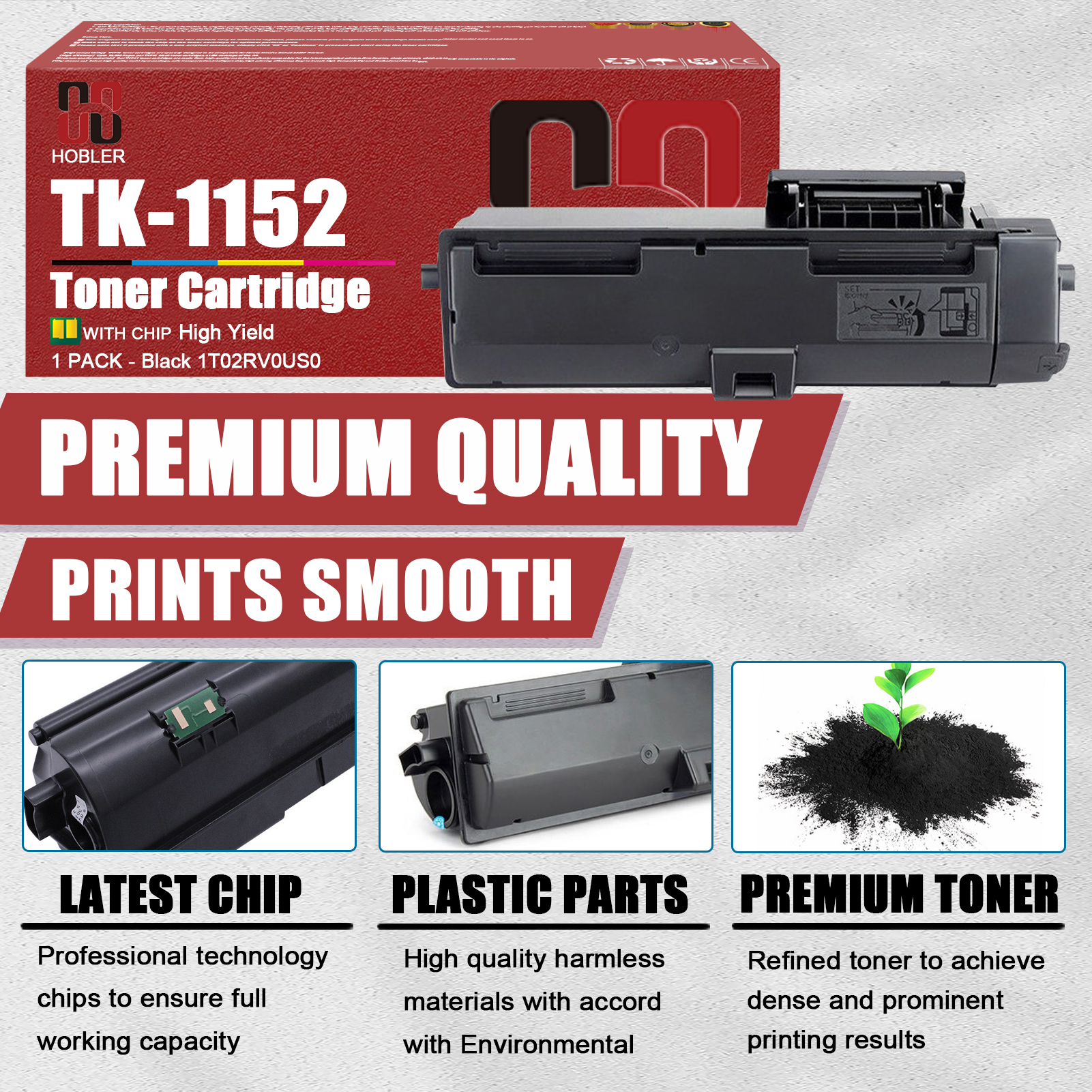 For Kyocera TK-1152 TK-1152K 1T02RV0US0 Toner Cartridge Work for Kyocera Ecosys P2235dw M2635dw P2235dn M2135dn M2635dn Printers-PrintsBoost