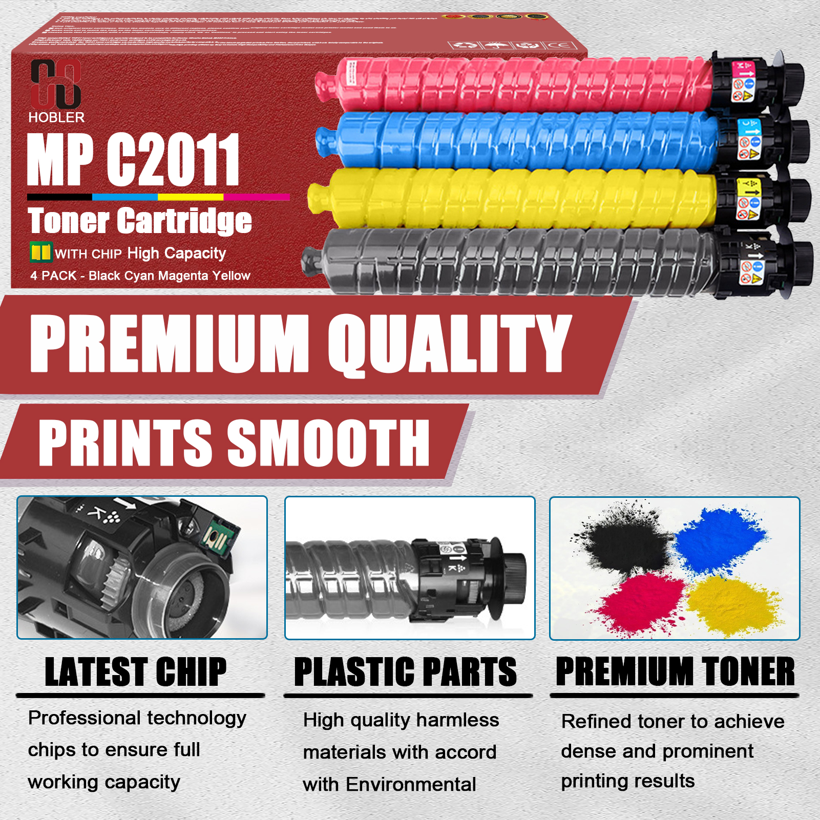 For Ricoh MP C2011 841918 841921 841920 841919 Toner Cartridge Work for Ricoh MP C2011SP C2504SP C2003SP C2503SP C2003ZSP C2503ZSP C2004SP C2504EXSP C2004EXSP Printers-PrintsBoost