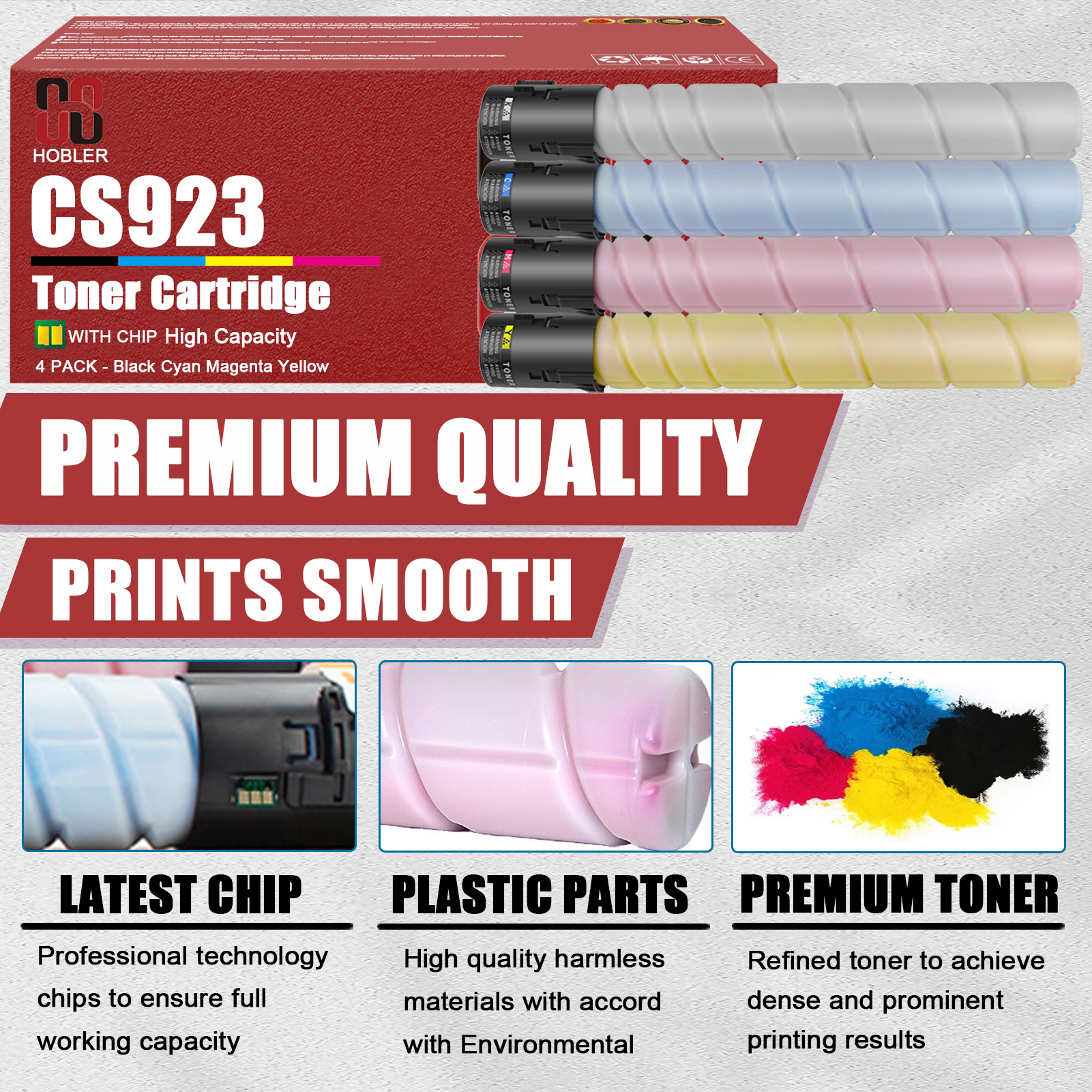 For Lexmark 76C0HK0 76C0HC0 76C0HM0 76C0HY0 Toner Cartridge Work for Lexmark CS923 CX921 CX922 CX923 CX924 Printers-PrintsBoost