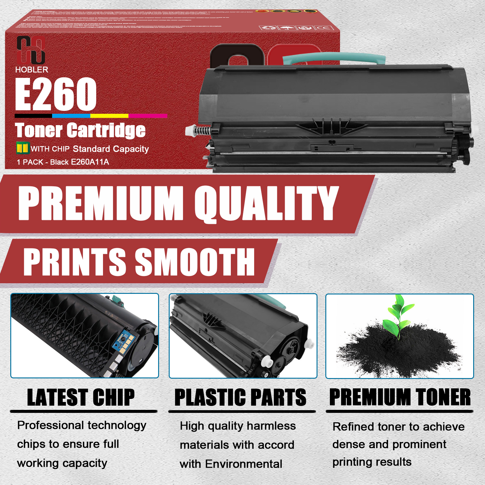 For Lexmark E260 E260A11A Toner Cartridge Work for Lexmark E260 E260d E260dn E360d E360dn E460dn E460dw E462dtn Printers-PrintsBoost