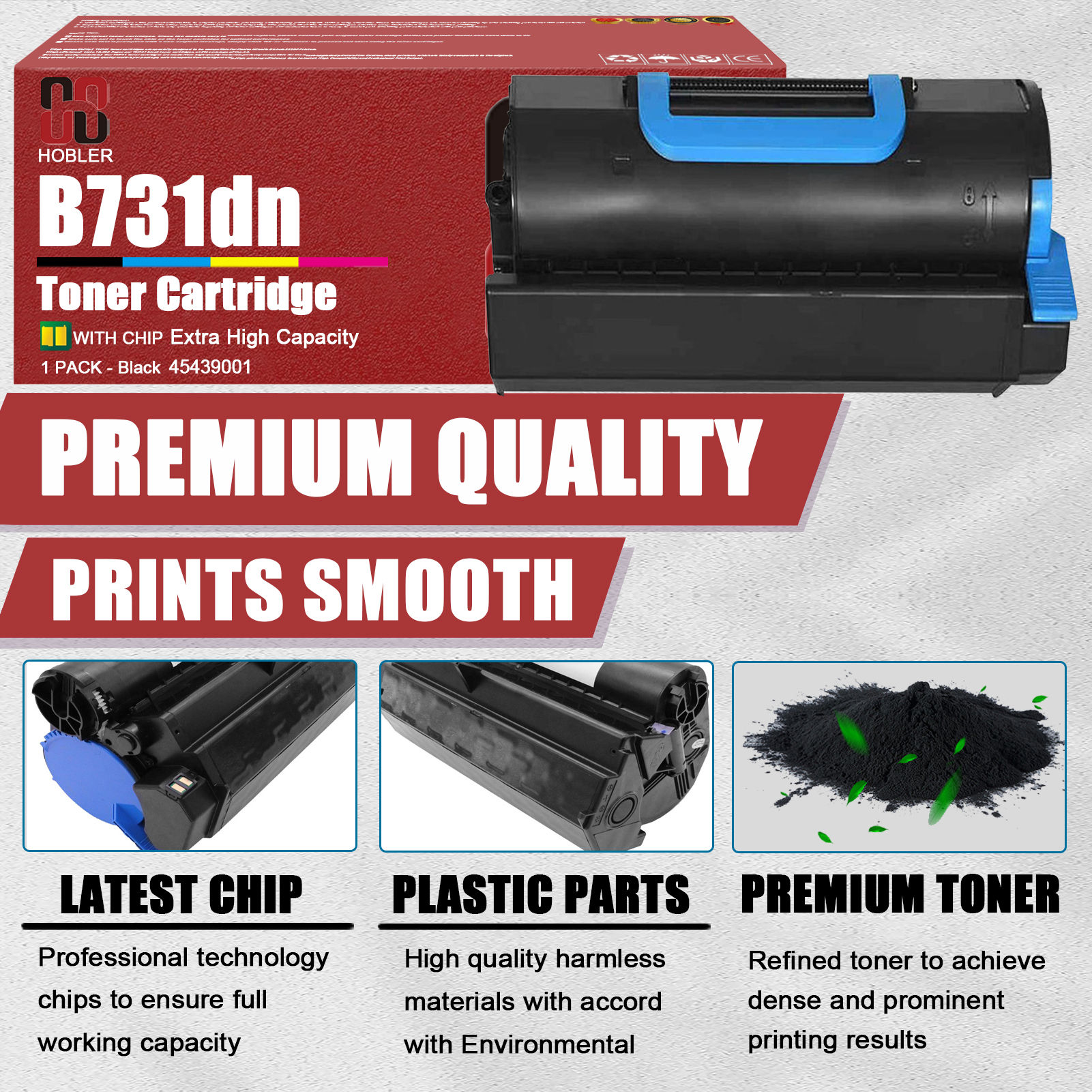 For OKI B731dn 45439001 Toner Cartridge Work for OKI Data B731dn Printer