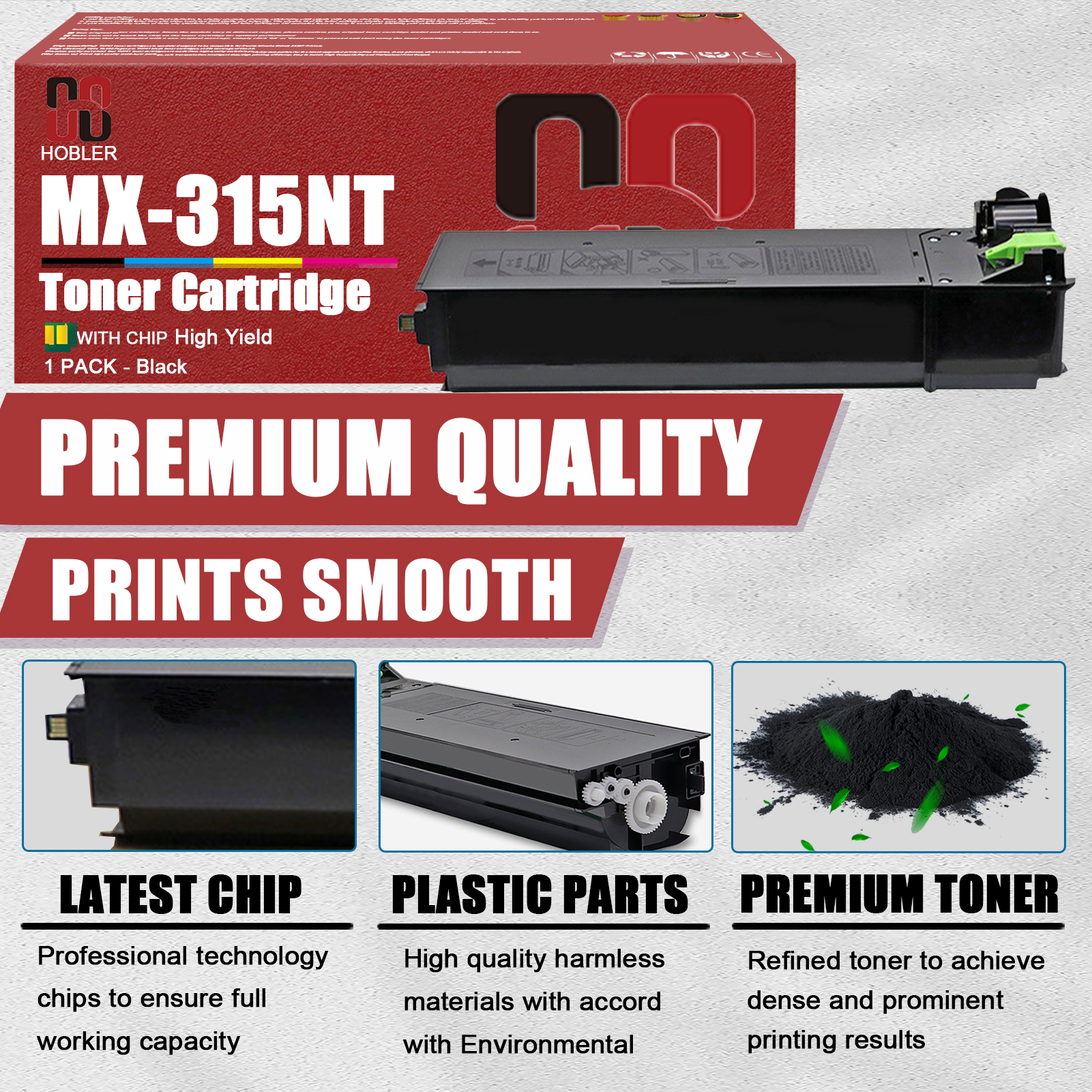 For Sharp MX-315 MX-315NT Toner Cartridge Work for Sharp MX-M265N MX-M266N MX-M315N MX-M316N MX-M356N Printers-PrintsBoost