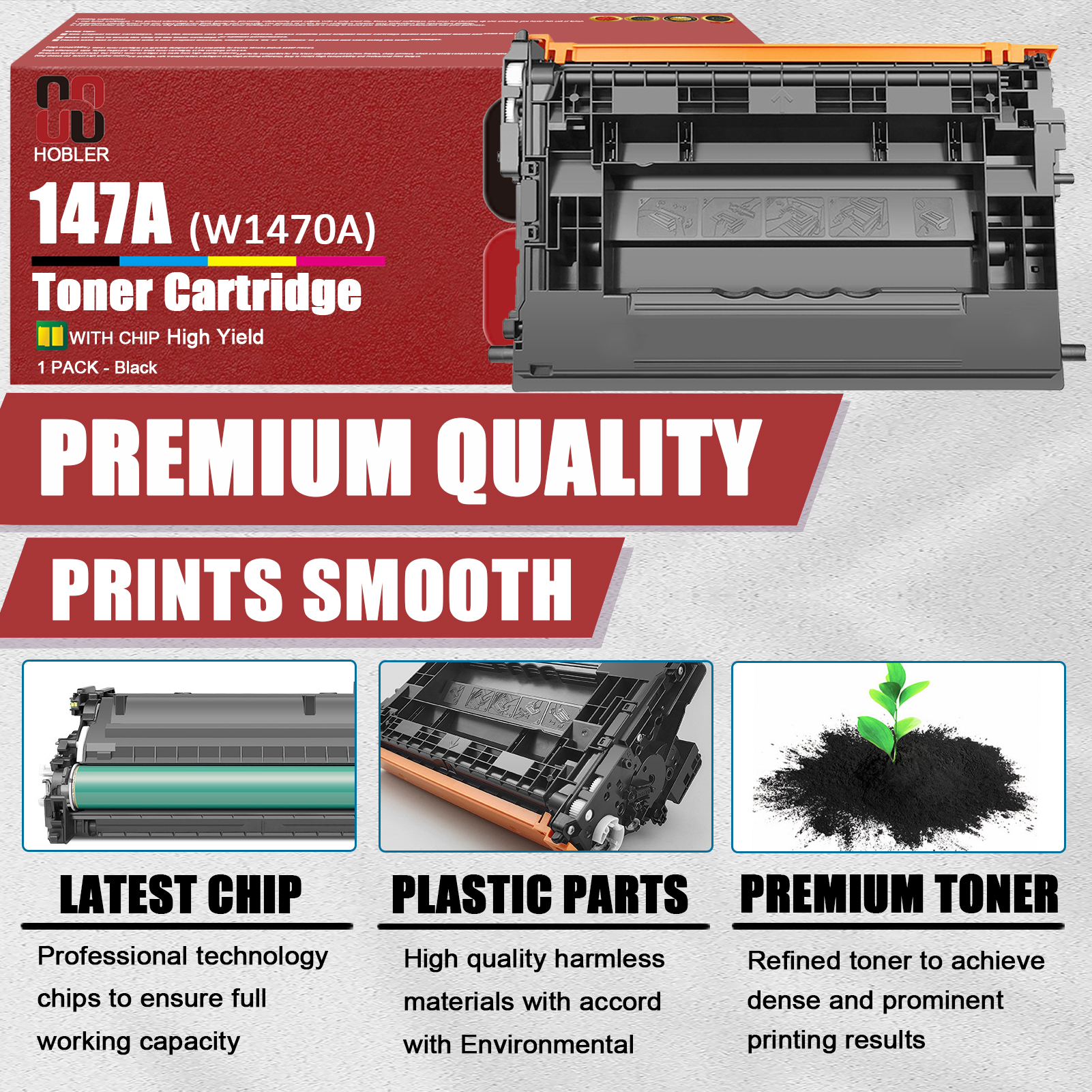 For HP 147A W1470A Toner cartridge Work for HP Enterprise M610 M611 M612 MFP M634 M635 M636 M610dn M612dn M612x M635fht M635h Printers-PrintsBoost