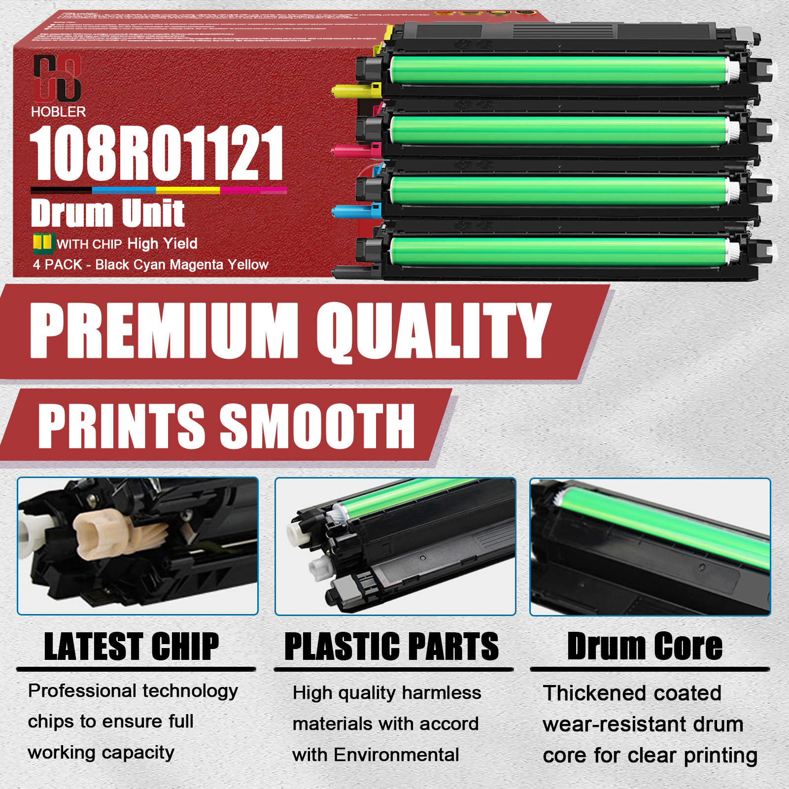 For Xerox 108R01121 Imaging Drum Unit Work for Xerox Phaser 6600 VersaLink C400 C405 WorkCentre 6605 6655 Printers-PrintsBoost