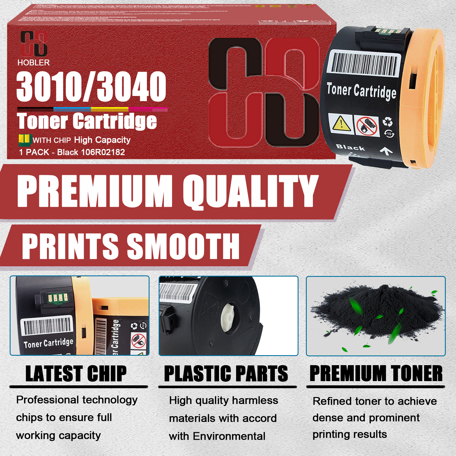 For Xerox 106R02182 Toner Cartridge Work for Xerox Phaser 3010 3040 Workcentre 3045 Printers