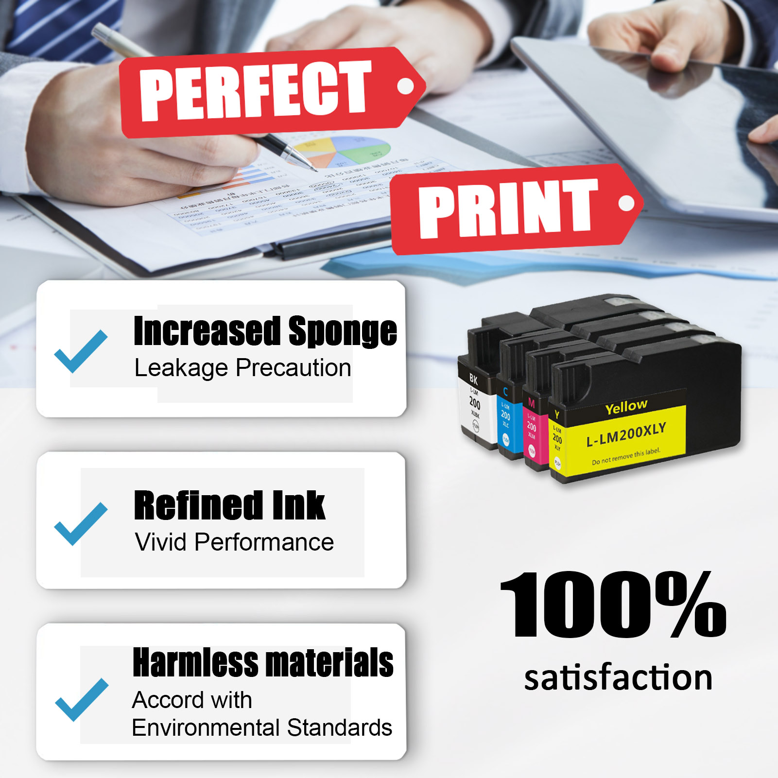For Lexmark 200XL 200 LM200XL Ink Cartridge Work for Lexmark OfficeEdge Pro 4000c 4000 5500 5500t Printers-PrintsBoost