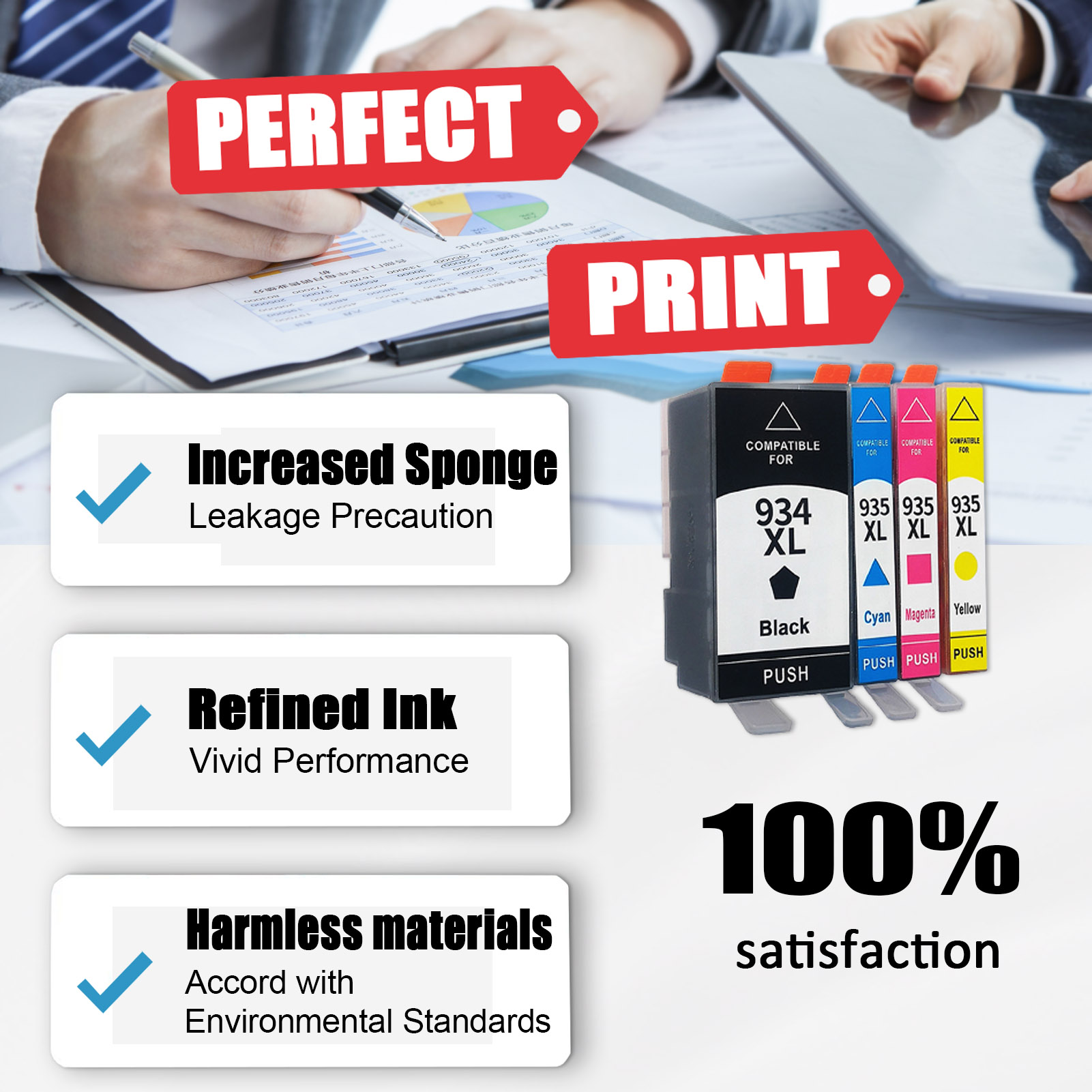For HP 934XL 935XL Ink Cartridge Work For HP OfficeJet 6830 6230 6815 6835 6812 6820 6220 6836 6220 6350 6822 6825 Printers-PrintsBoost