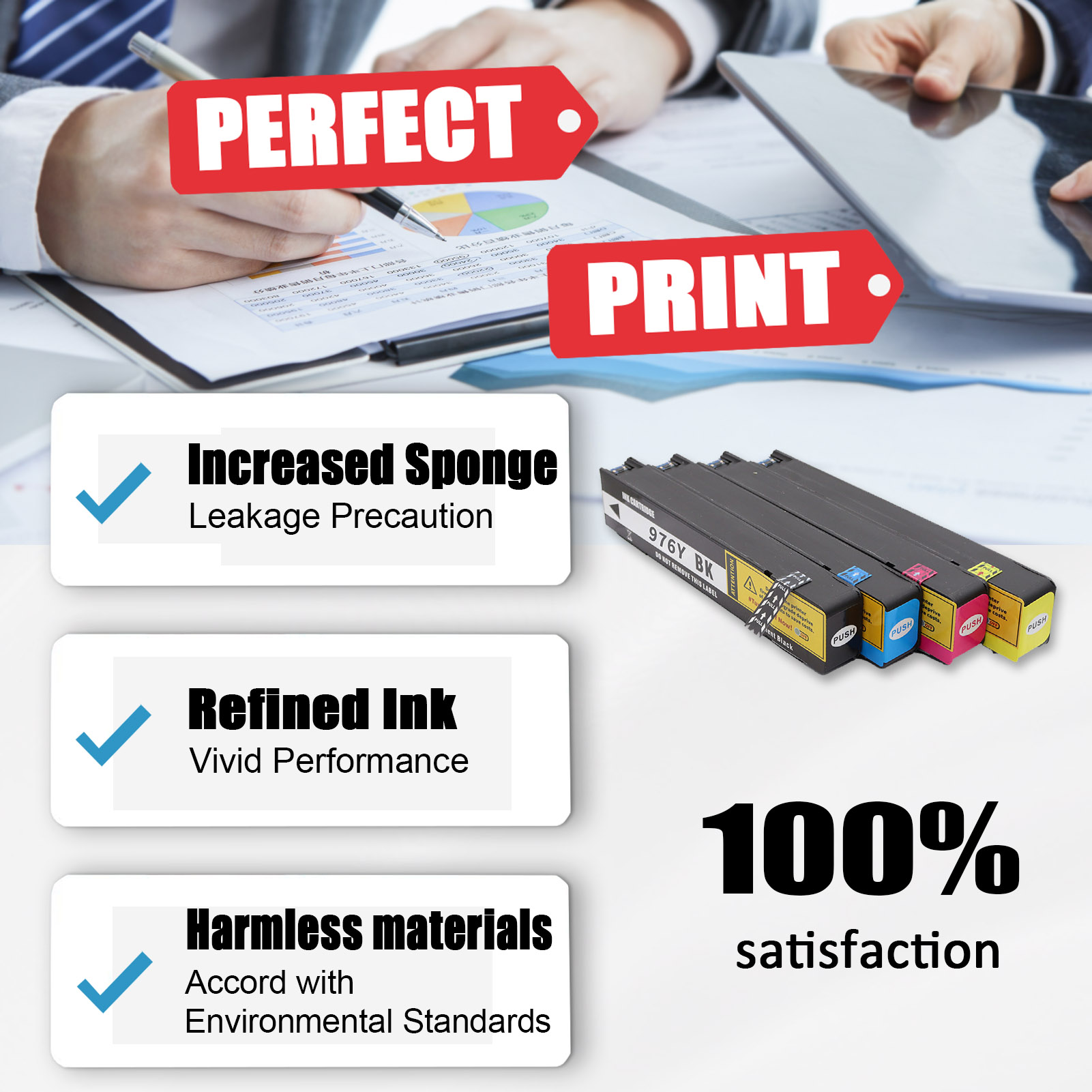For HP 976Y Ink Cartridge Work For HP Pagewide Pro 552dw 577dw 577z, PageWide Managed P55250dw P57750dw Printers-PrintsBoost