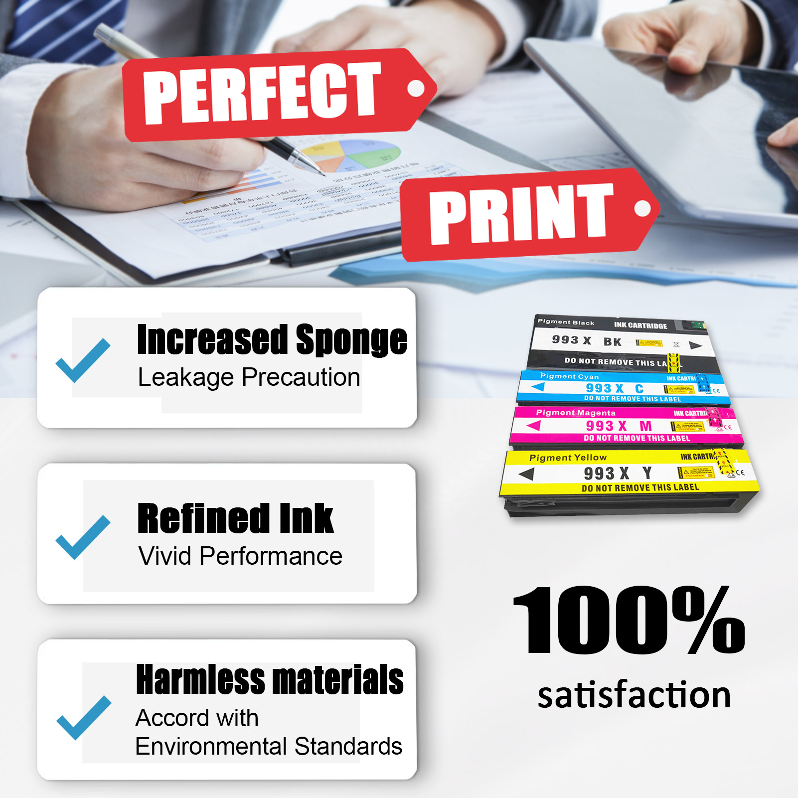 For HP 993X Ink Cartridge Work For HP PageWide 755dn 774dn 774dns 750dn 750dw 772dn 772dw 777z 777zs Printers-PrintsBoost