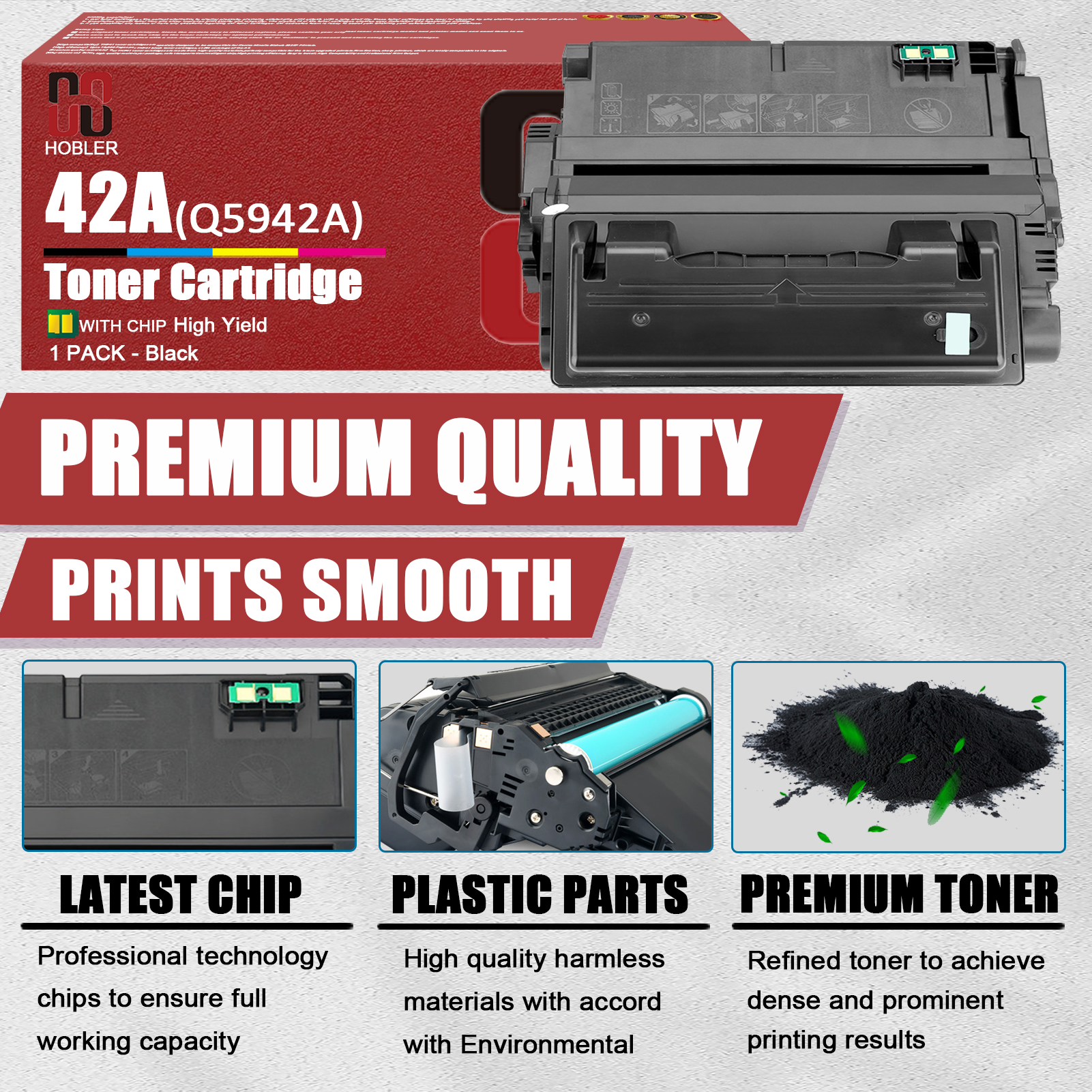 For HP 42A Q5942A Toner Cartridge Work for HP LaserJet 4240 4240n 4250 4250dtn 4250dtns 4250n 4250tn 4350 4350n 4350t Printers-PrintsBoost