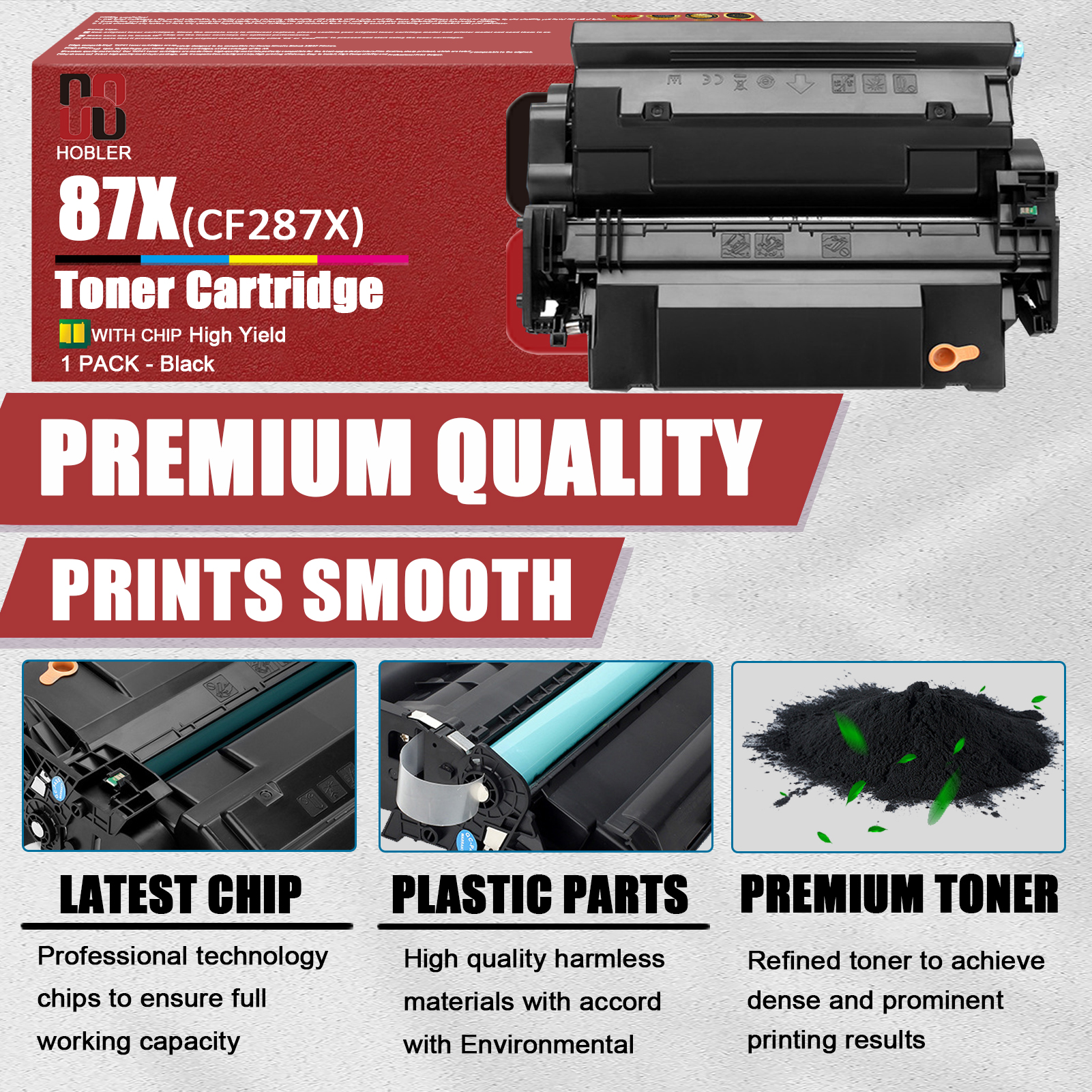 For HP 87X CF287X Toner Cartridge Work for HP M501dn Enterprise M506dh M506dn M506n M506x MFP M527dn M527f M527c M527z Printers-PrintsBoost
