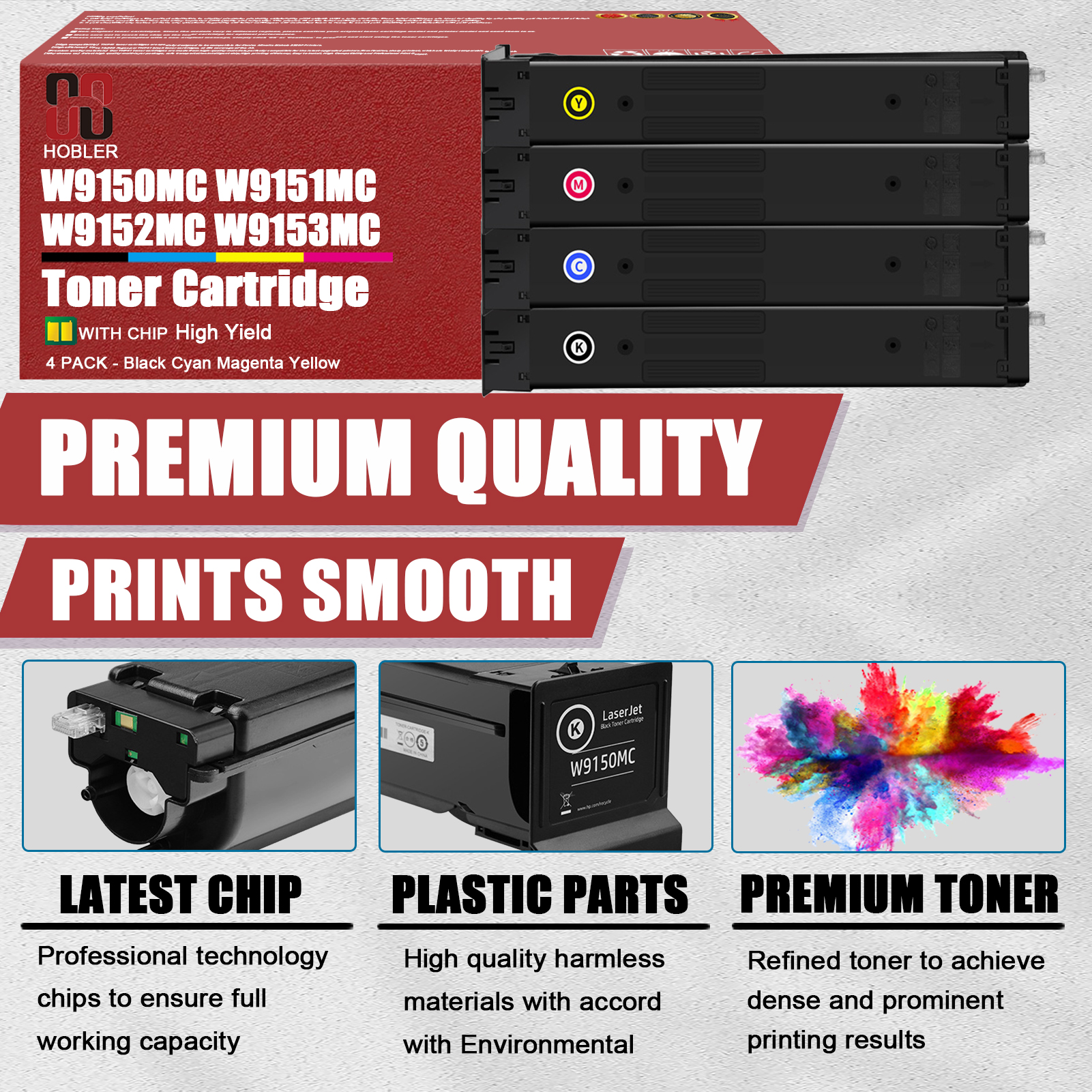 For HP W9150MC W9151MC W9153MC W9152MC Toner Cartridge Work for HP Color LaserJet Managed MFP E78625dn E78630dn E78635dn Printers-PrintsBoost