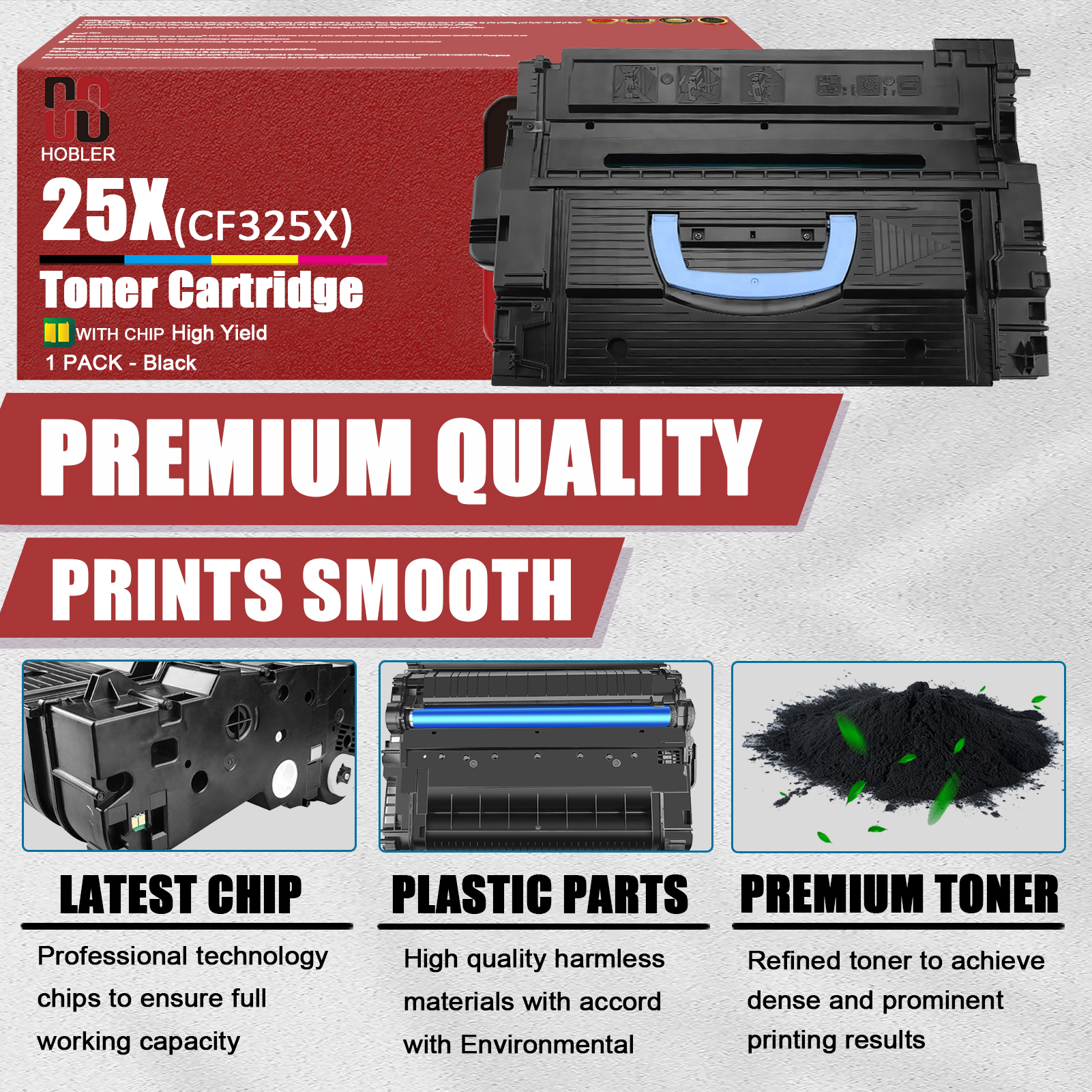 For HP 25X CF325X Toner Cartridge Work for HP LaserJet Enterprise M806dn M806x+ Flow MFP M830z Printers-PrintsBoost