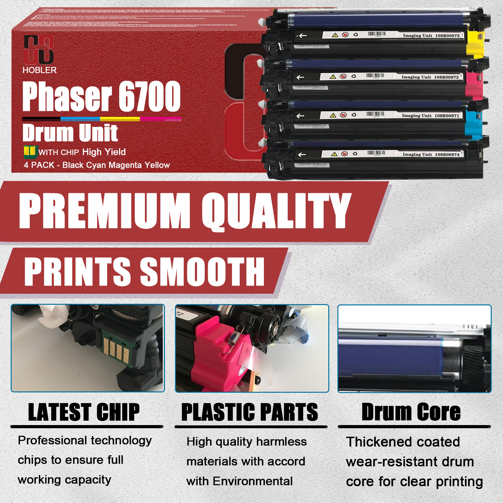 For Xerox 108R00974 108R00971 108R00972 108R00973 Imaging Drum Unit Work for Xerox Phaser 6700 6700N 6700DN 6700DT 6700DX Printers-PrintsBoost